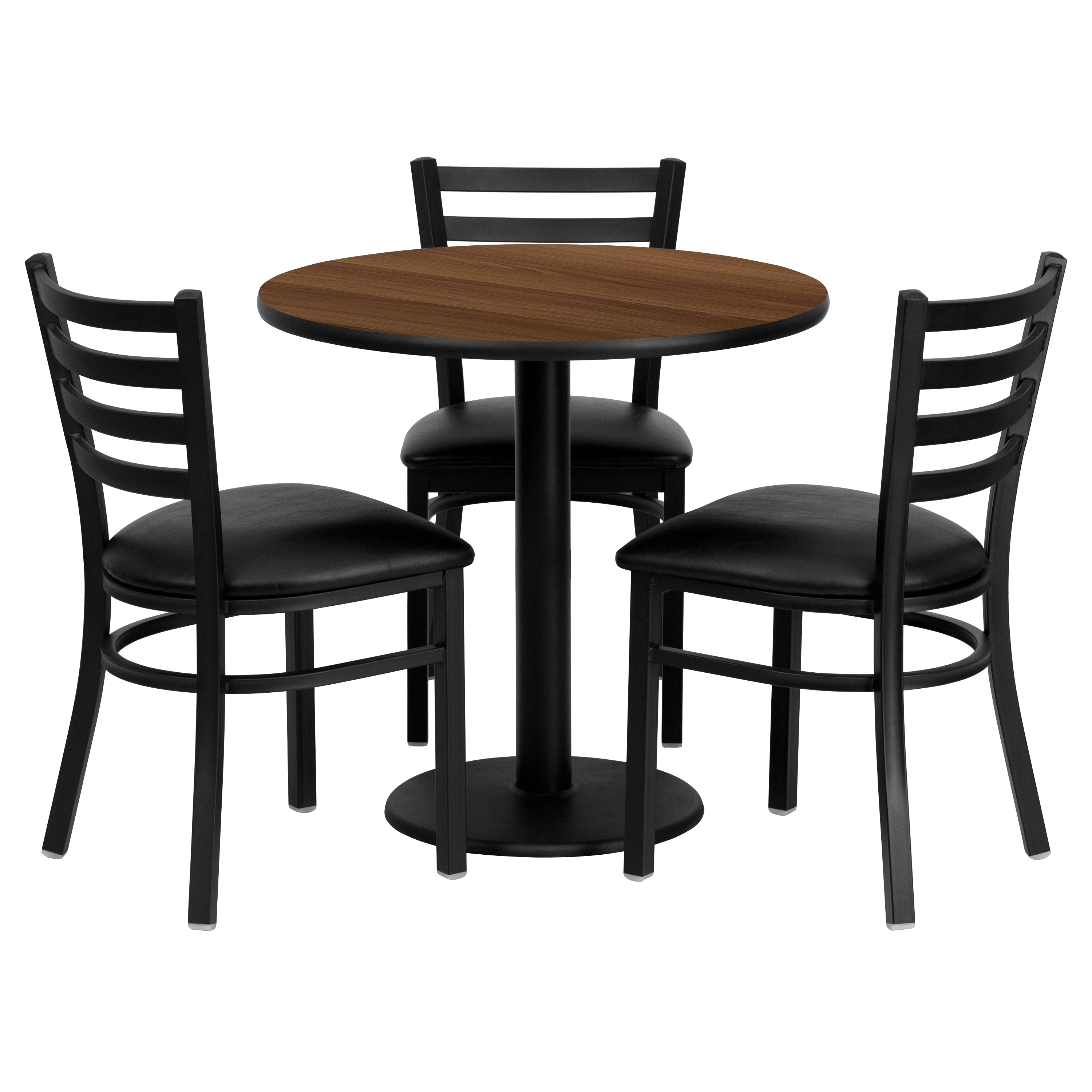 Flash Furniture 847254049467 Walnut Traditional Dining Room Set with Round Table (Seats 3)