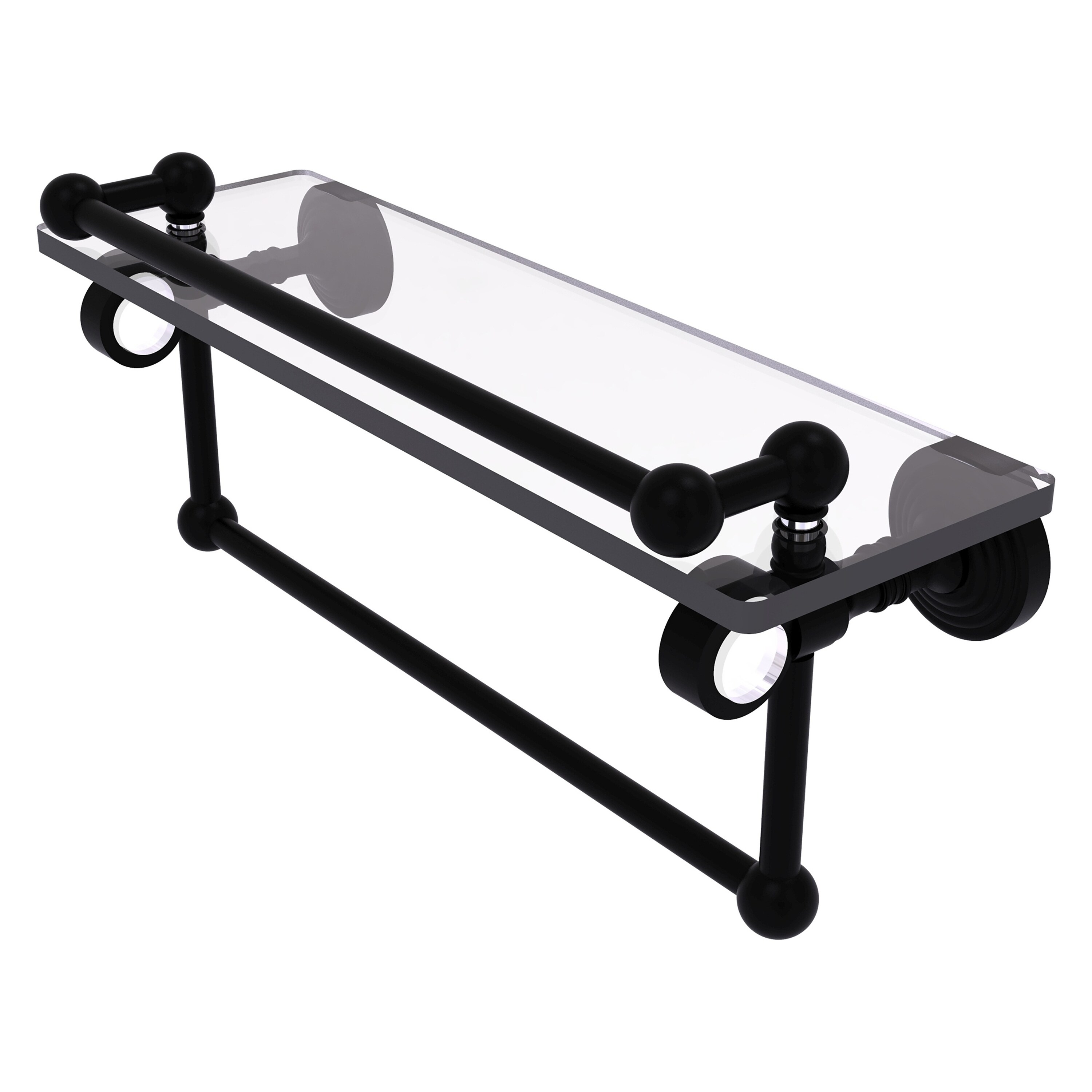 Allied Brass PG-1TB-16-GAL-BKM Pacific Grove Matte Black Wall mount Bathroom Shelf ( 16-in x 6.8-in x 5-in )