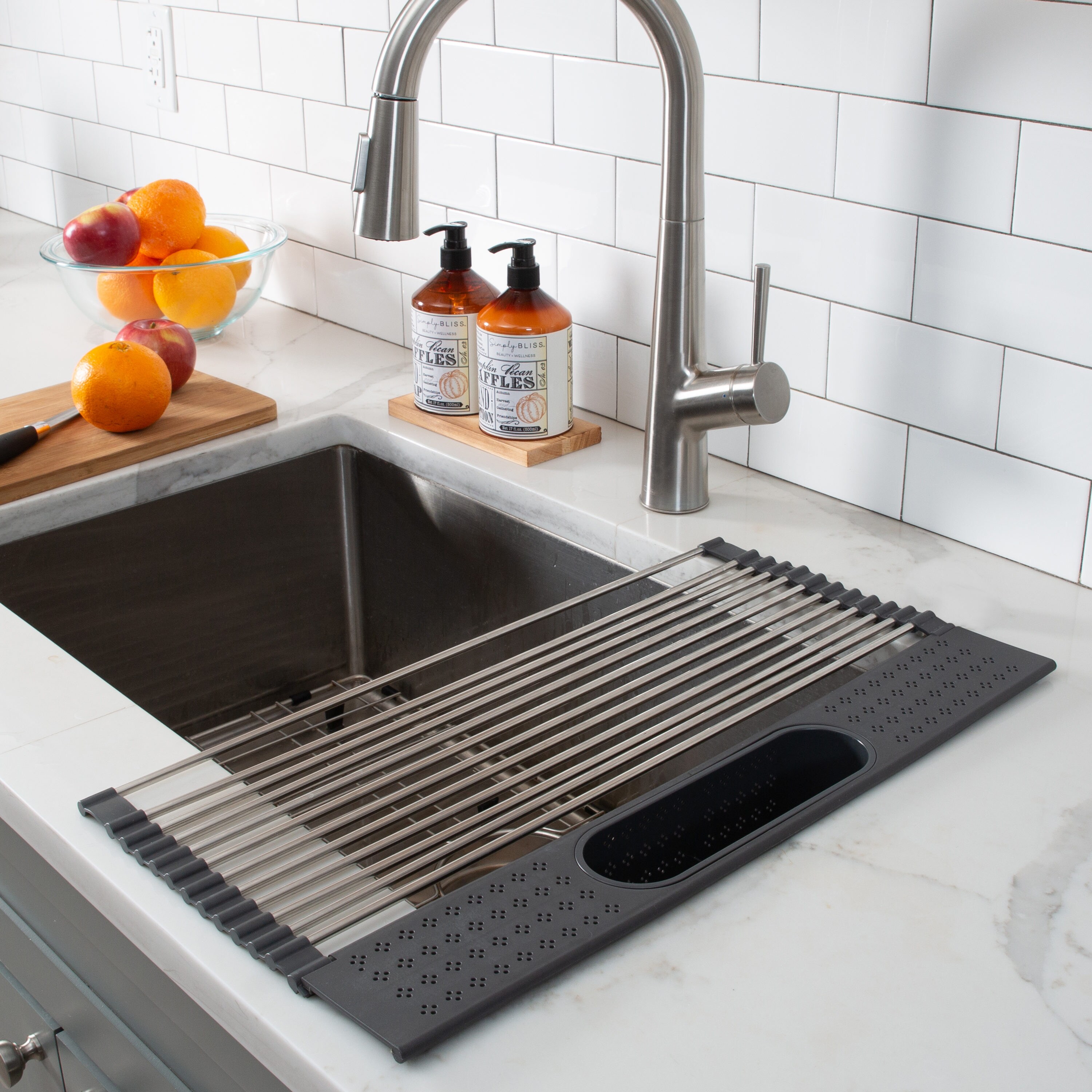 Kitchen Details 1.25-in W x 20-in L x 5-in H Metal Dish Rack in the Dish  Racks & Trays department at