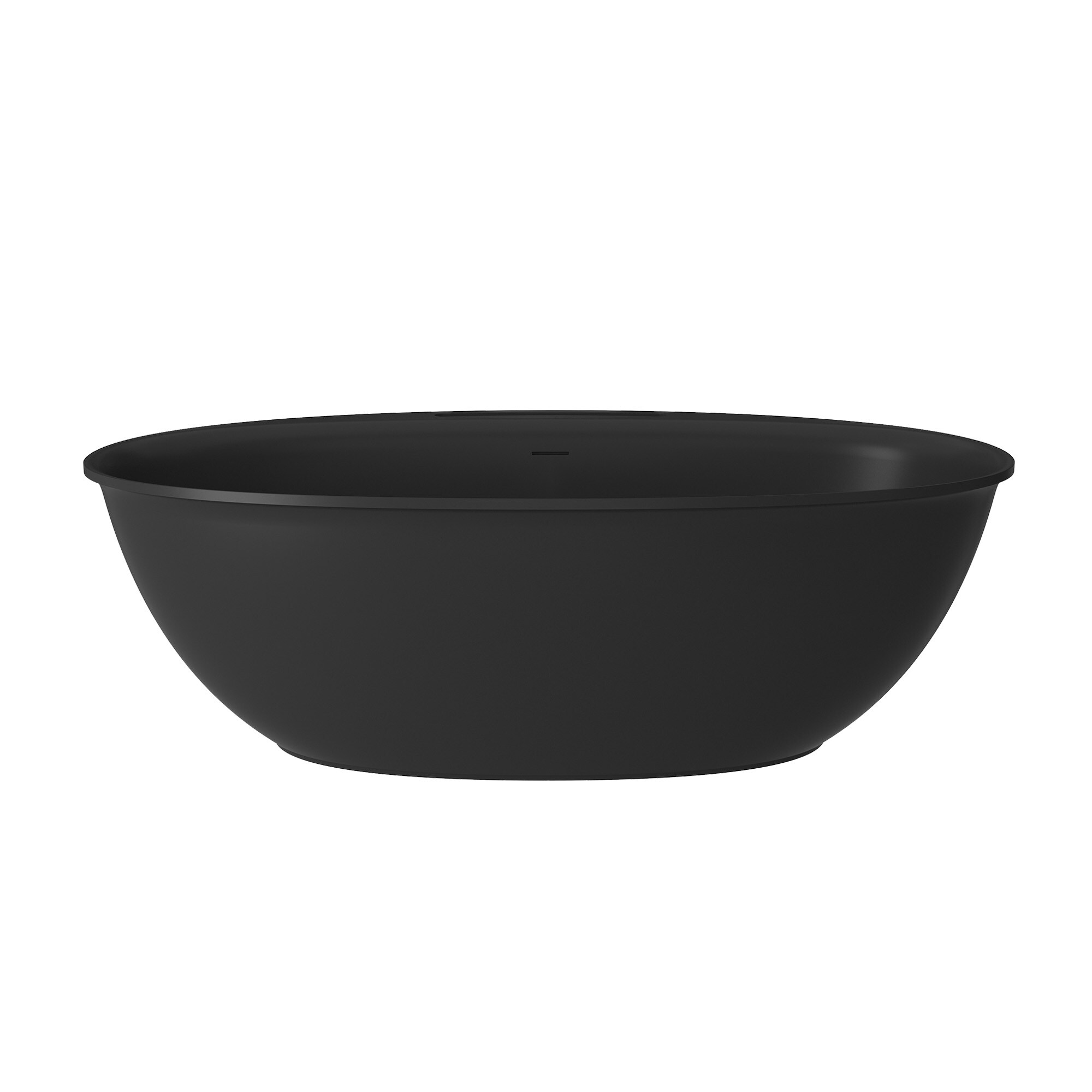 Matte Black 67'' Solid Surface Freestanding Soaking Bathtub
