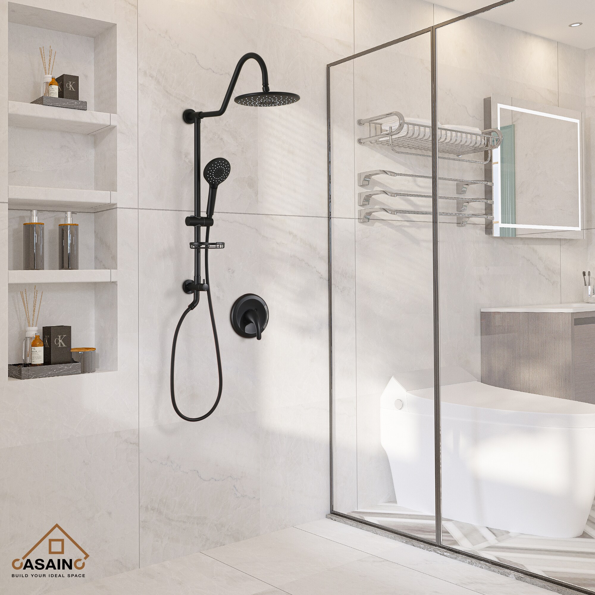 CASAINC CS1914-MB Showerhead-Bar-Panels - View #4