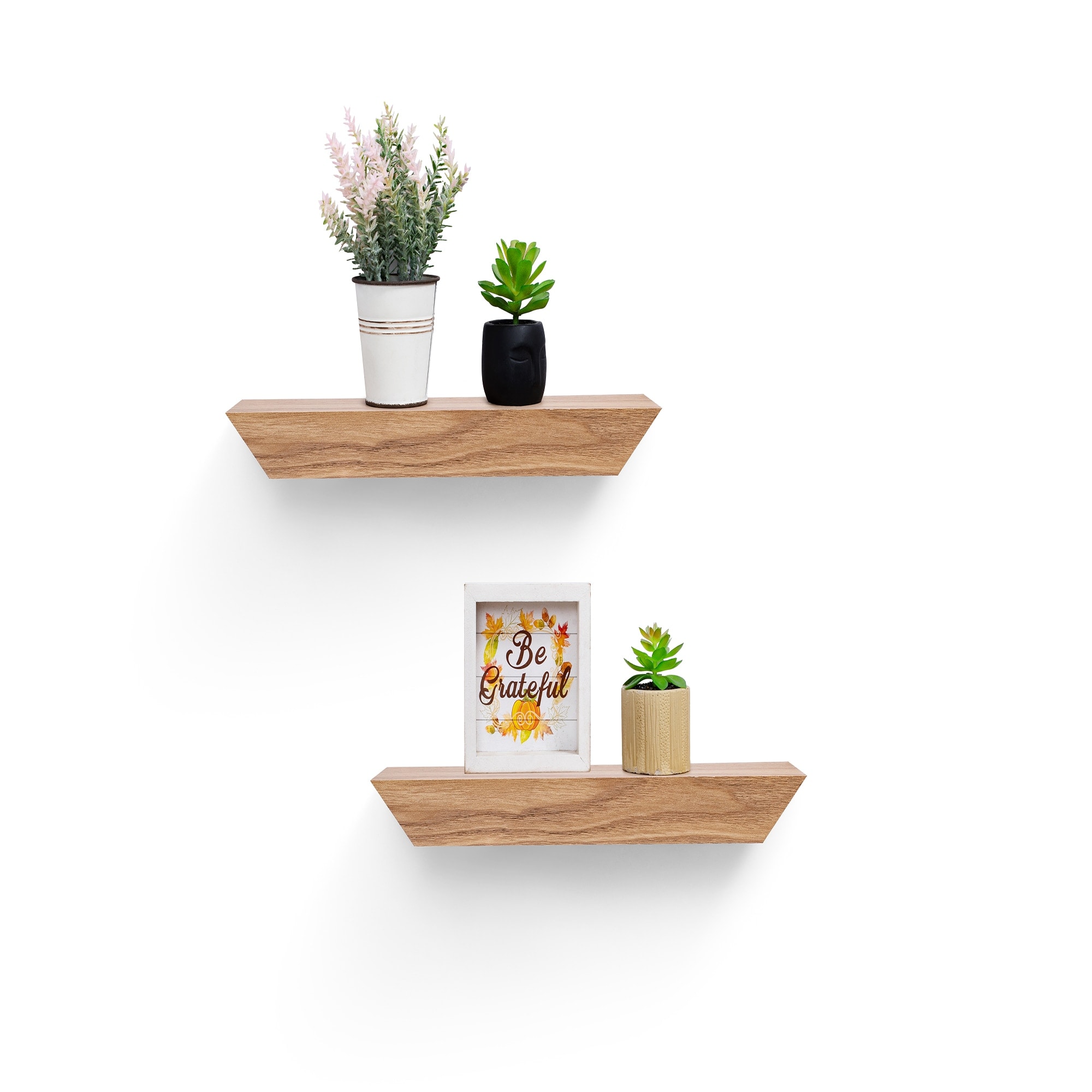 Tatayosi JJ-09050041 Floating Shelves Wall Mounted Wood Shelves for Bathroom; Bedroom; Living Room; Kitchen; Hanging Shelf for Books/Storage/Decor with Invisible Brackets; Maple