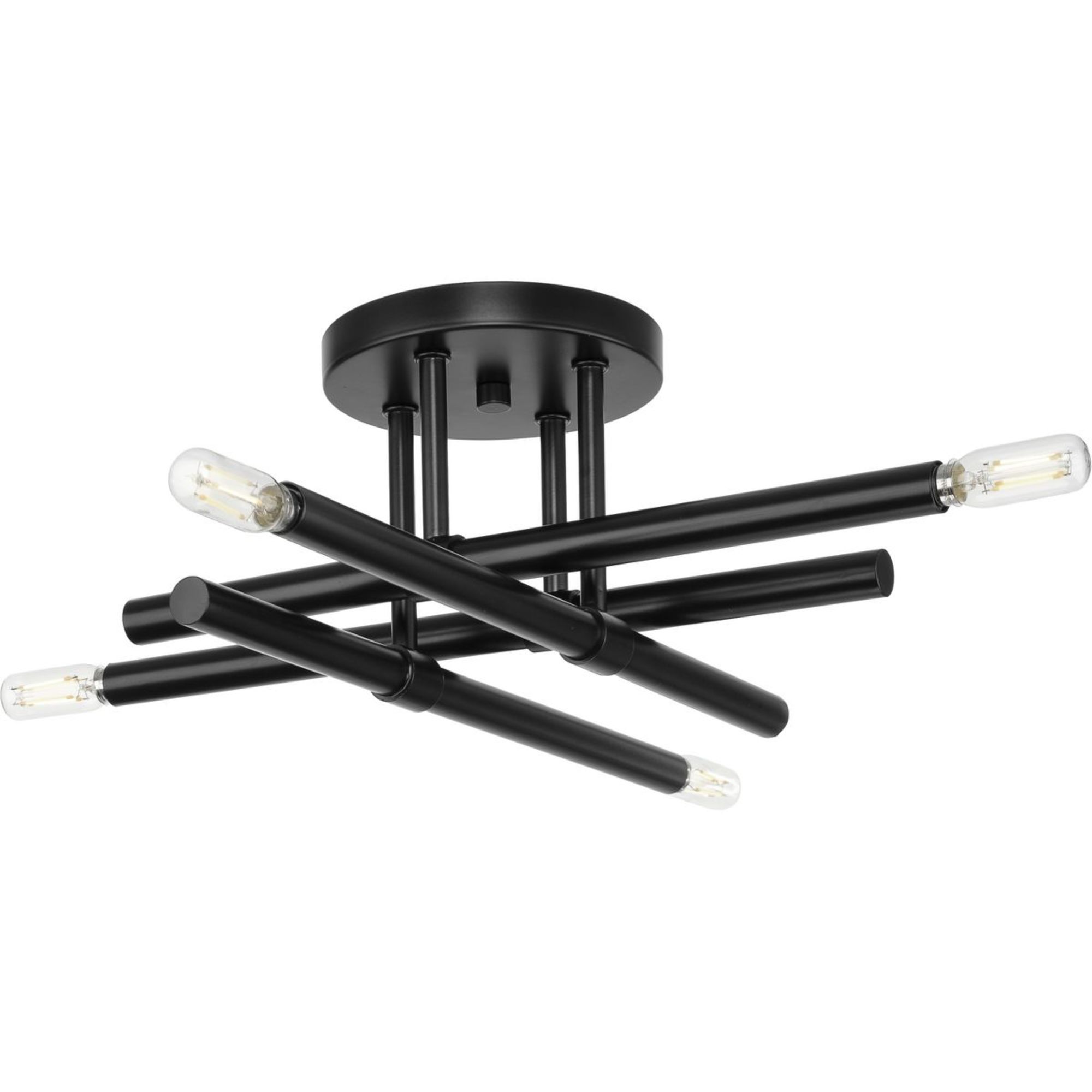 Progress Lighting P350257-31M Arya 4 -Light 20.12-in Matte Black Semi Flush Mount Light