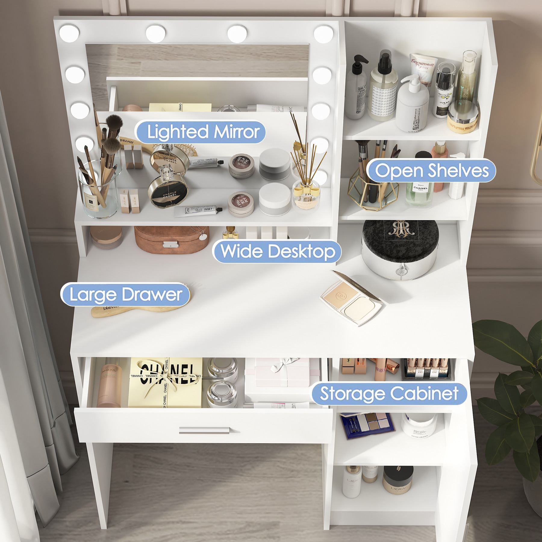 EXTRAUP YHL70417.00LBRN Bedroom-Vanities - View #4