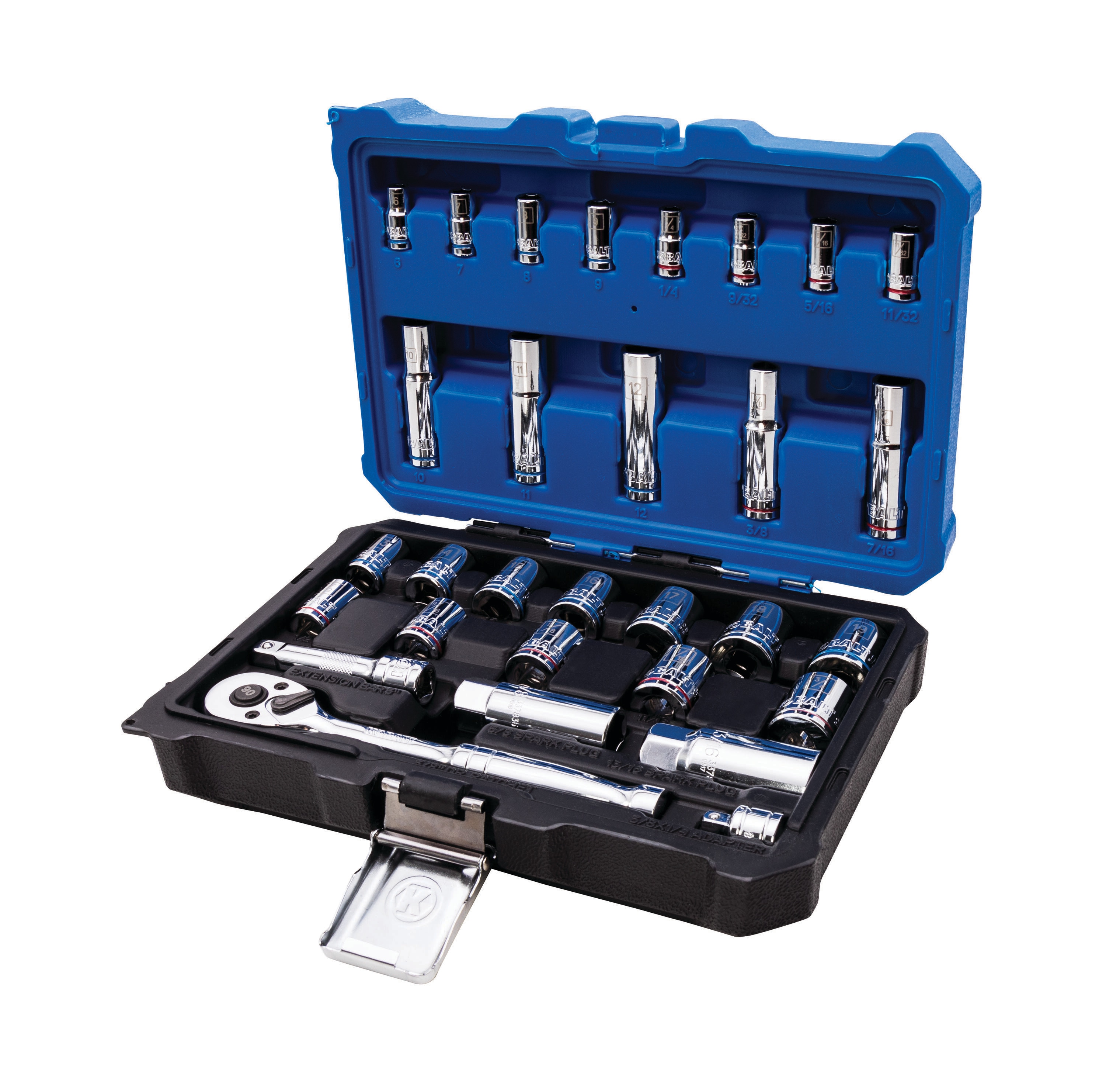 Kobalt 30-Piece Standard (SAE) and Metric Polished Chrome Mechanics Tool Set  with Hard Case in the Mechanics Tool Sets department at