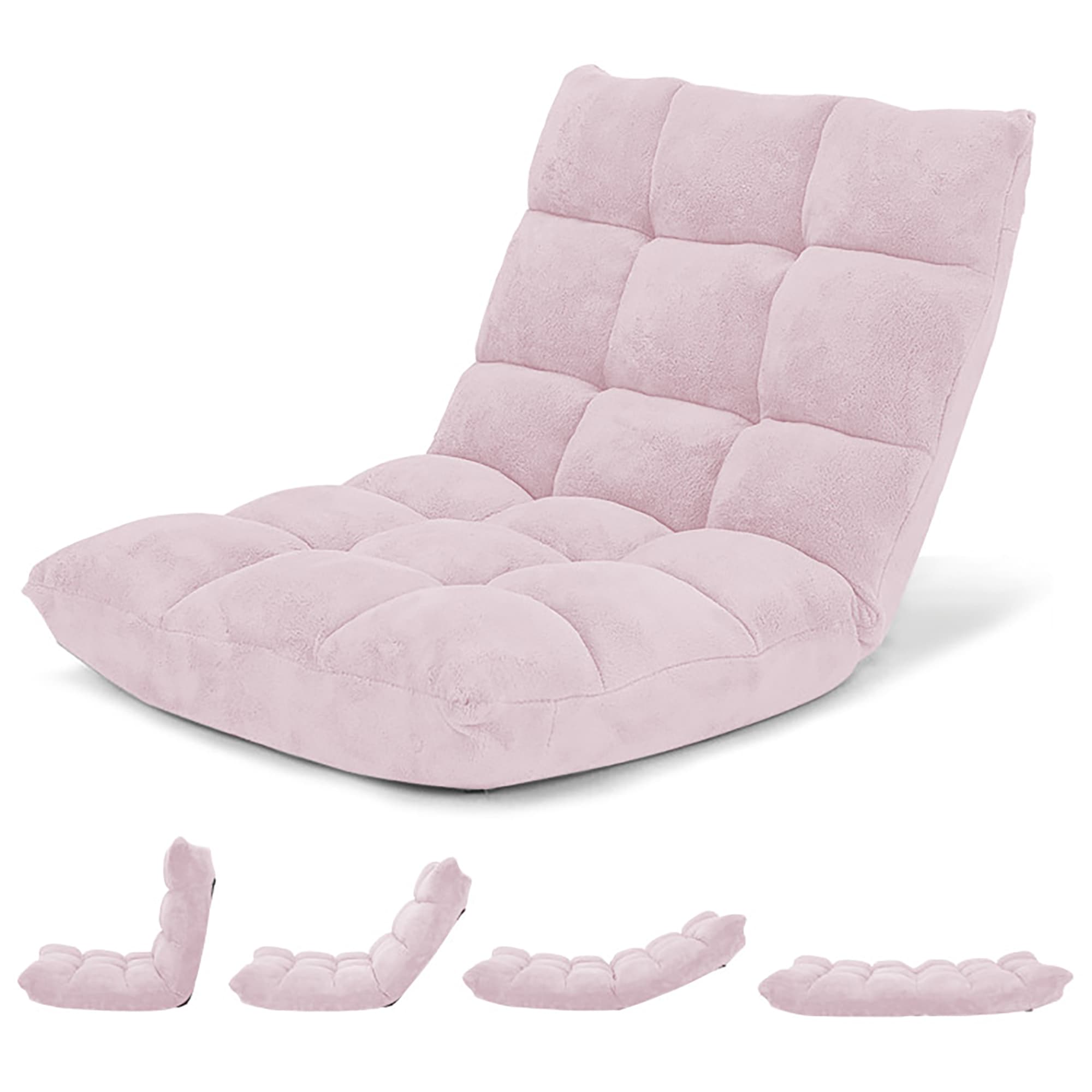 Sumyeg OF-WF192324AAP Lazy Sofa Pink Contemporary/Modern Futon