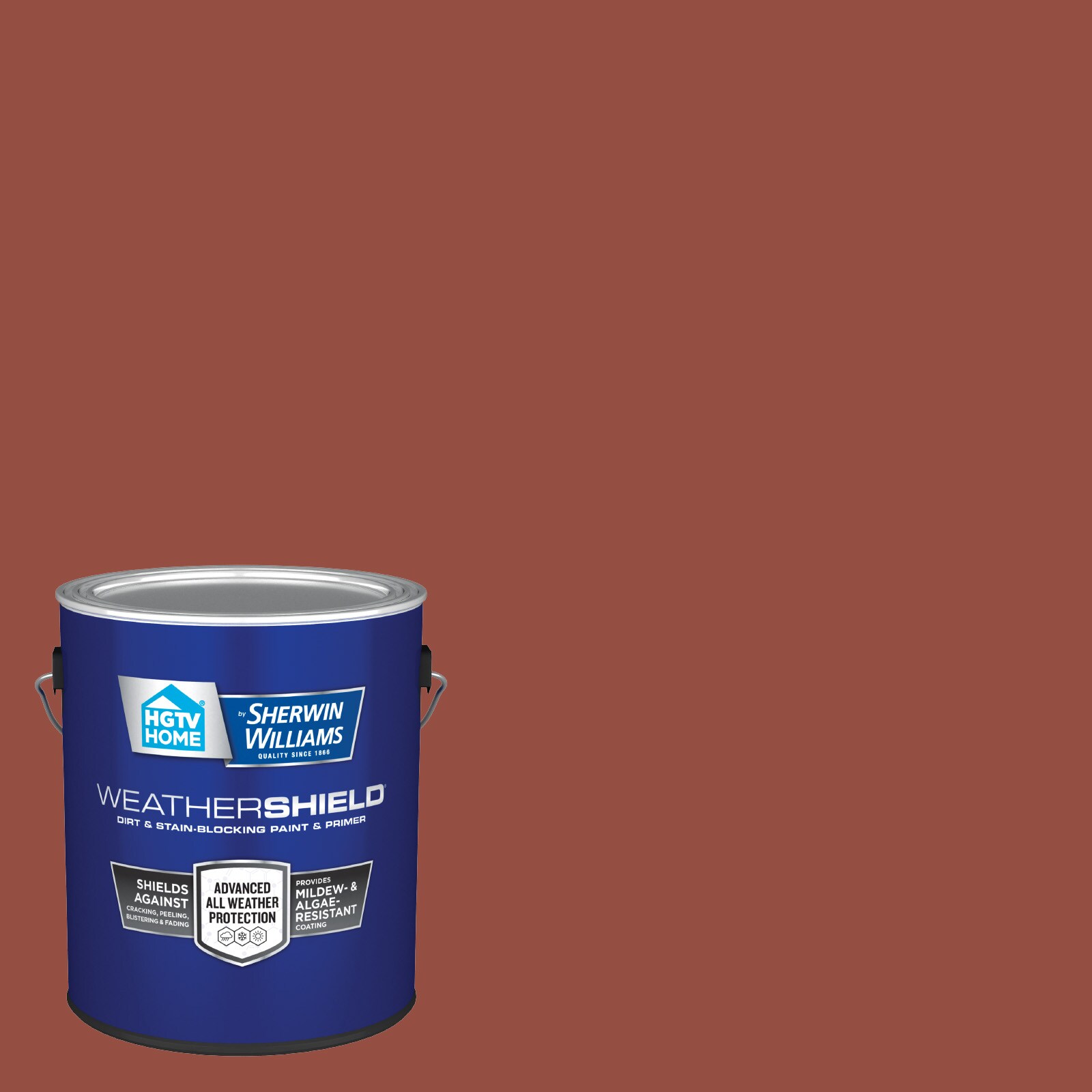 HGTV HOME by Sherwin-Williams 2011-7-636321 Weathershield Semi-gloss Russet Red 2011-7 Latex Exterior Paint + Primer ( 1-gallon )