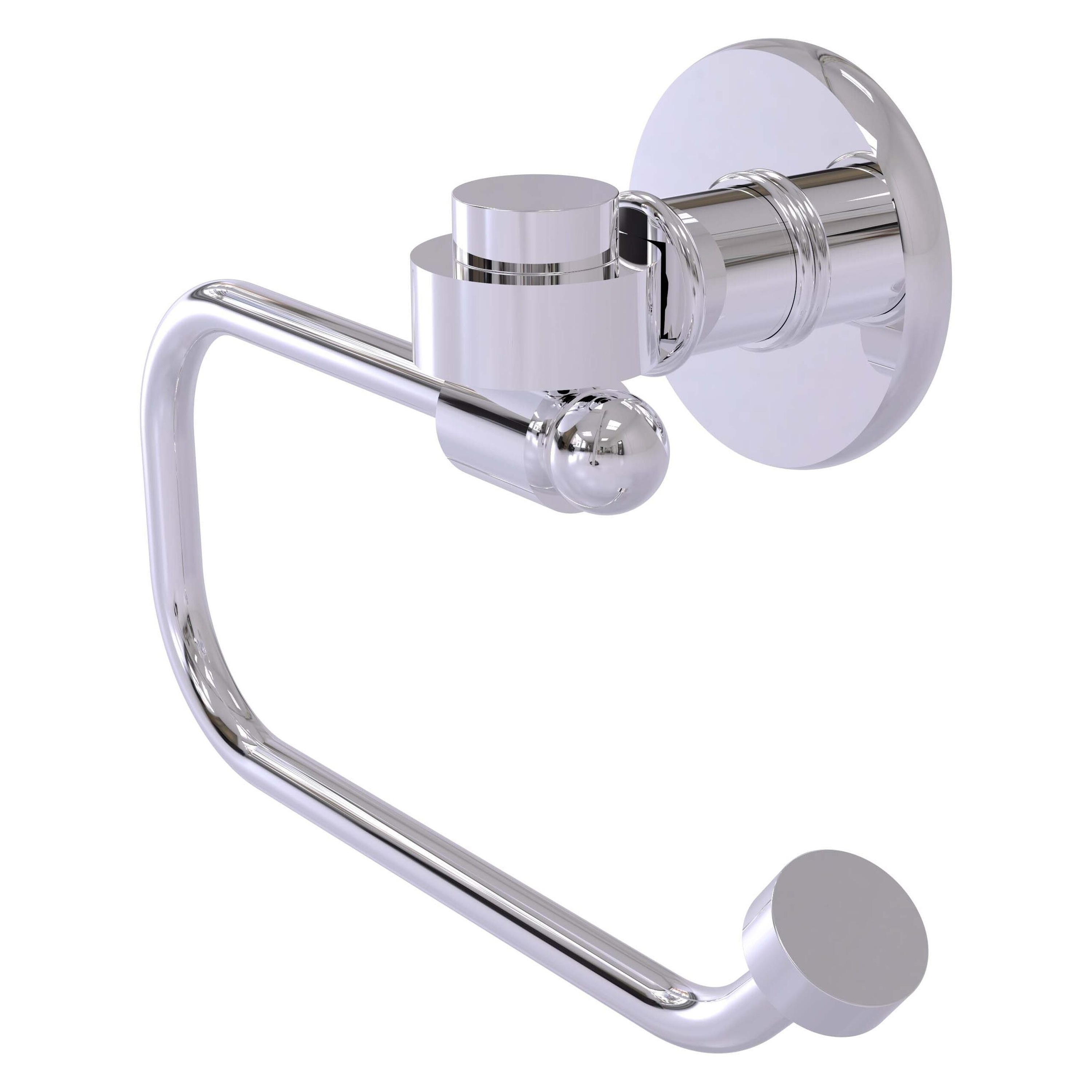 Allied Brass 2024E-PC Continental Polished Chrome Wall mount Single post Toilet Paper Holder 1 -Rolls with Storage
