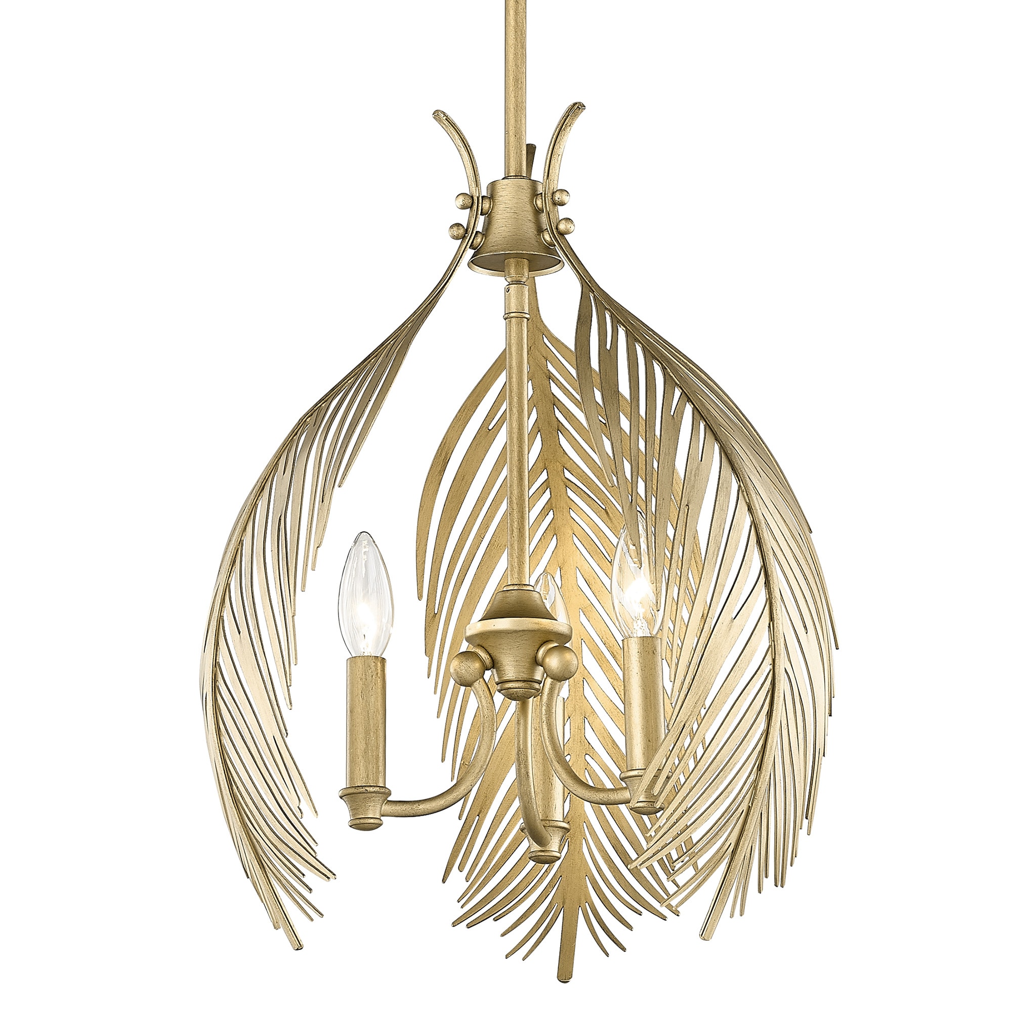 Vintage Fired Gold 3-Light Glass Pendant Lantern