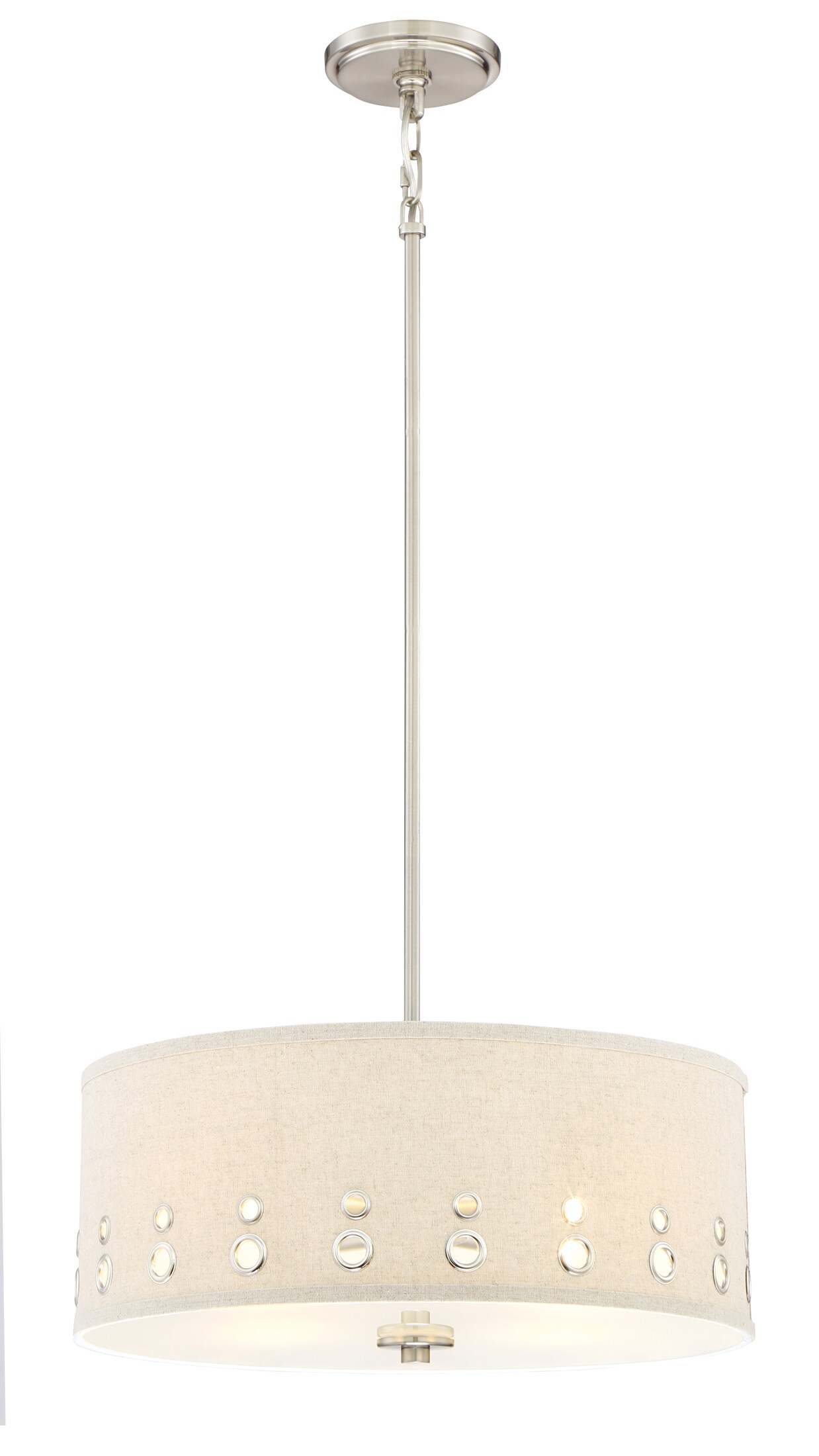 Quoizel LWS3233A1 Park avenue 4-Light Brushed Nickel French Country/Cottage Drum Mini Outdoor Pendant Light