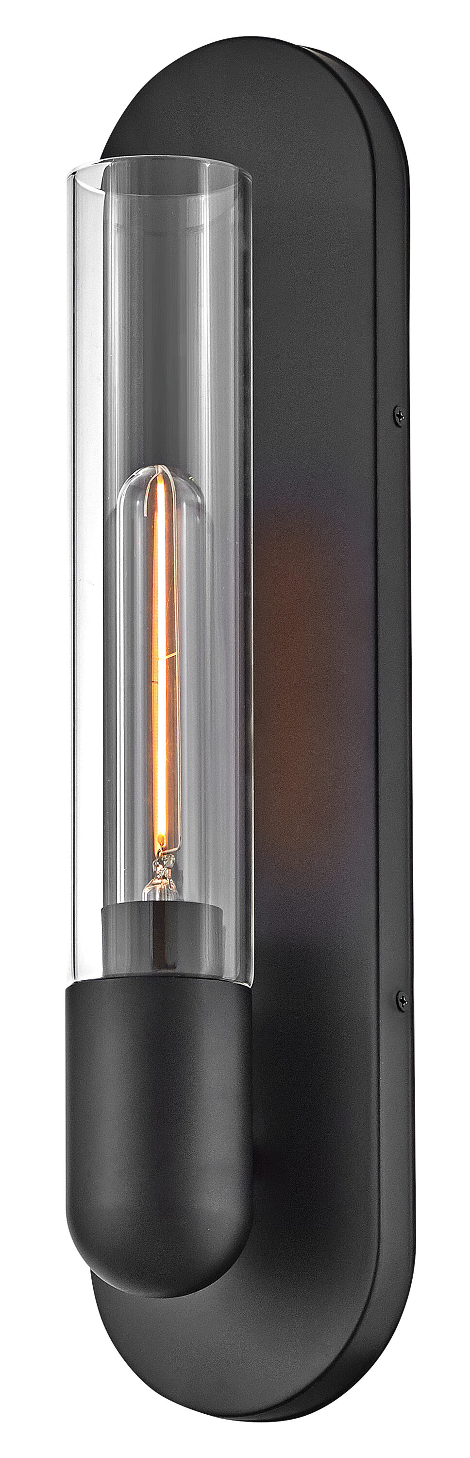 Black Dimmable Cylinder LED Wall Sconce with Clear Glass
