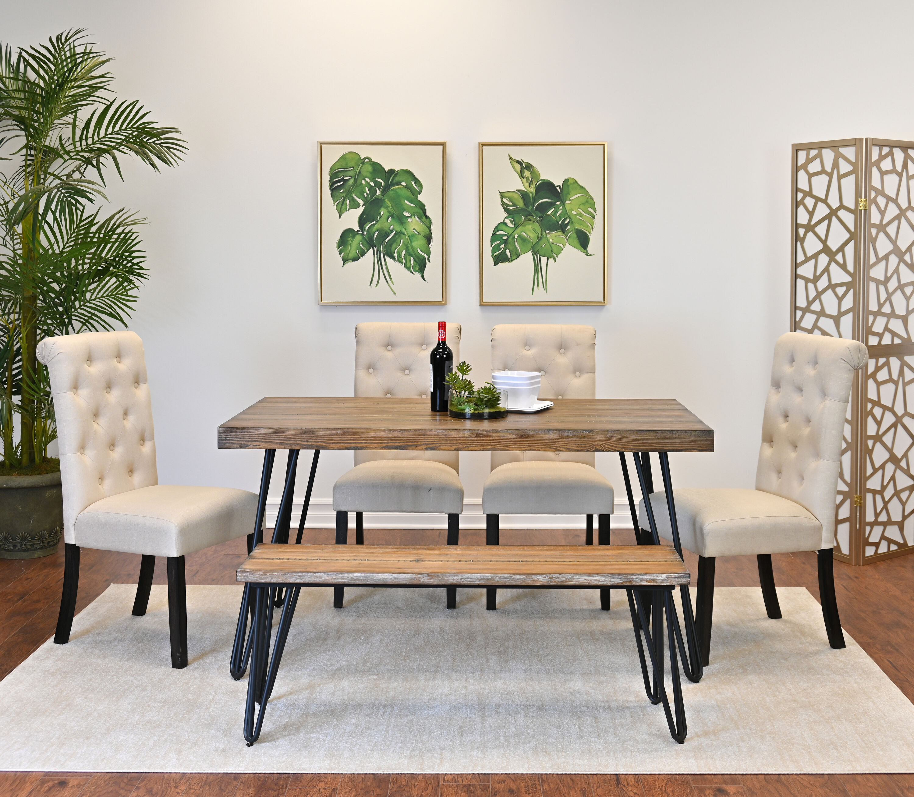 Roundhill Furniture T8741-C361TAX2-CB874 Dining-Sets - View #2