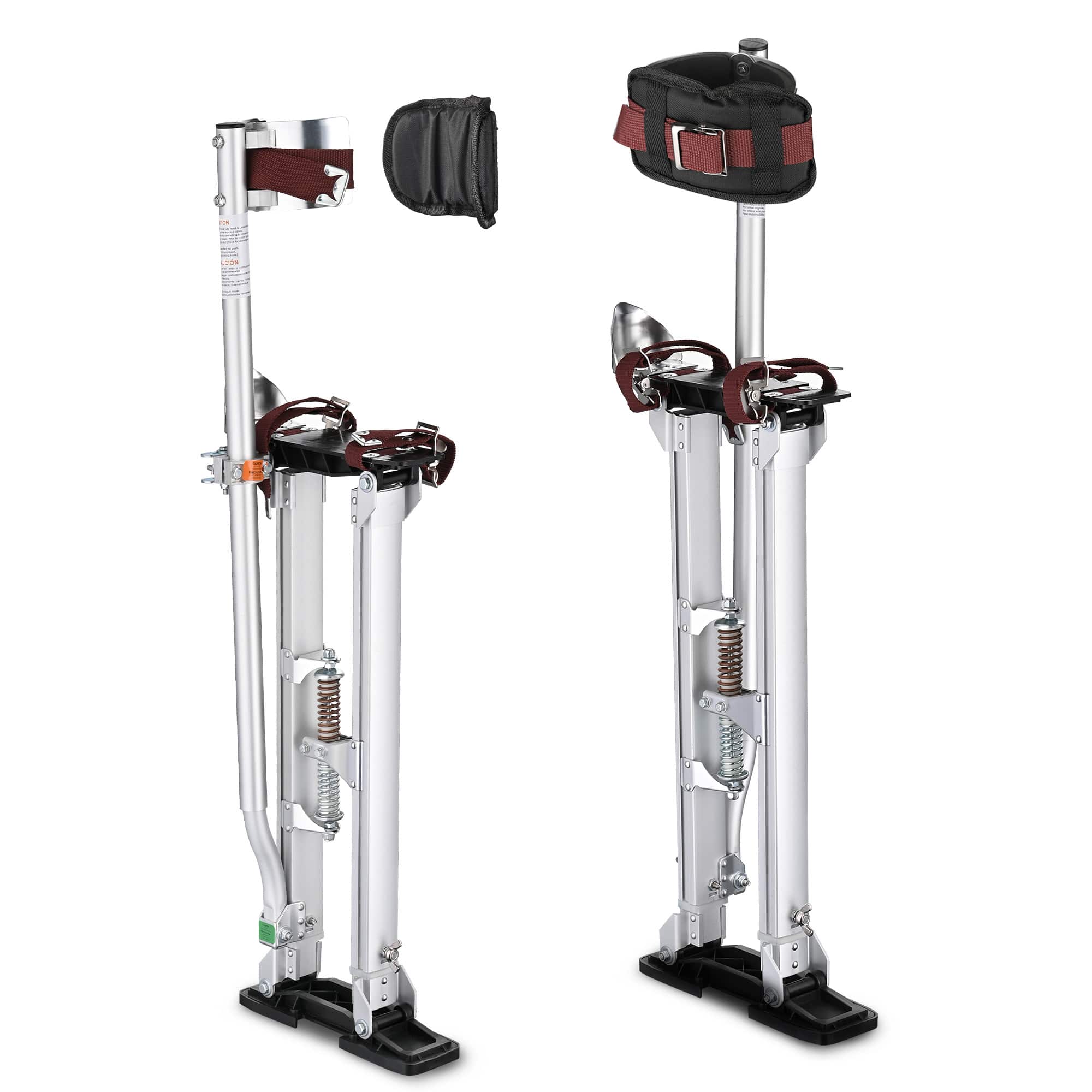 Yescom 24-40 inch Drywall Stilts Adjustable Aluminum Painting Tool Sheetrock Lift with Leg Pads Protection for Painter Taping Cleaning Silver YES0483 #08STI002-2440S11-LO