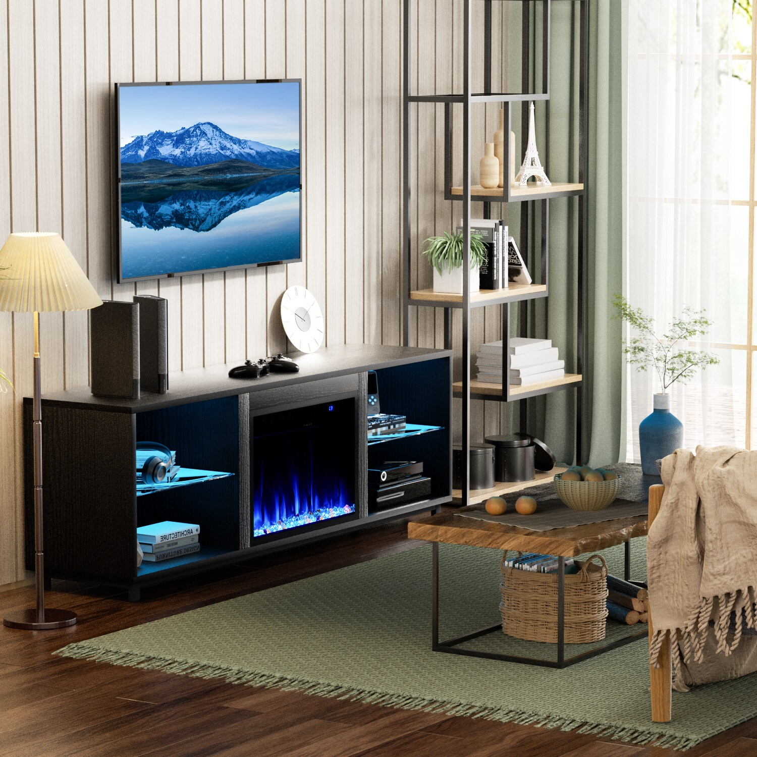 AOXUN H21017BK-MBT+H20024 Electric-Fireplaces - View #9