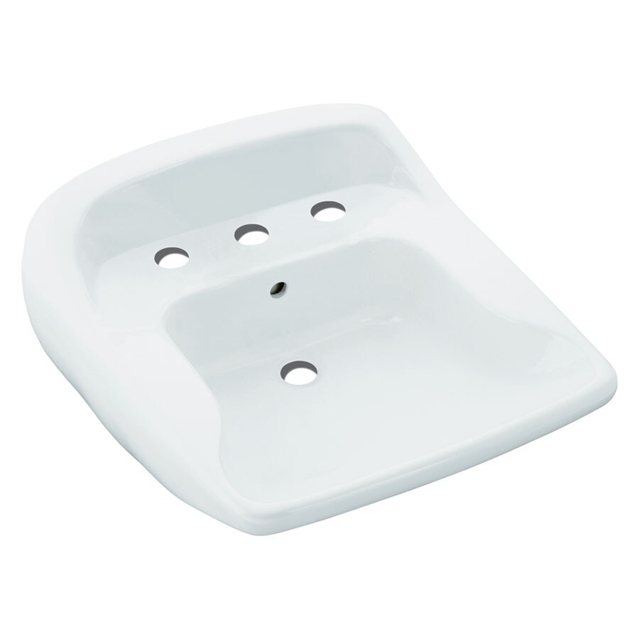 Sterling Worthington White Wall-Mount Oval Bathroom Sink with Overflow ...