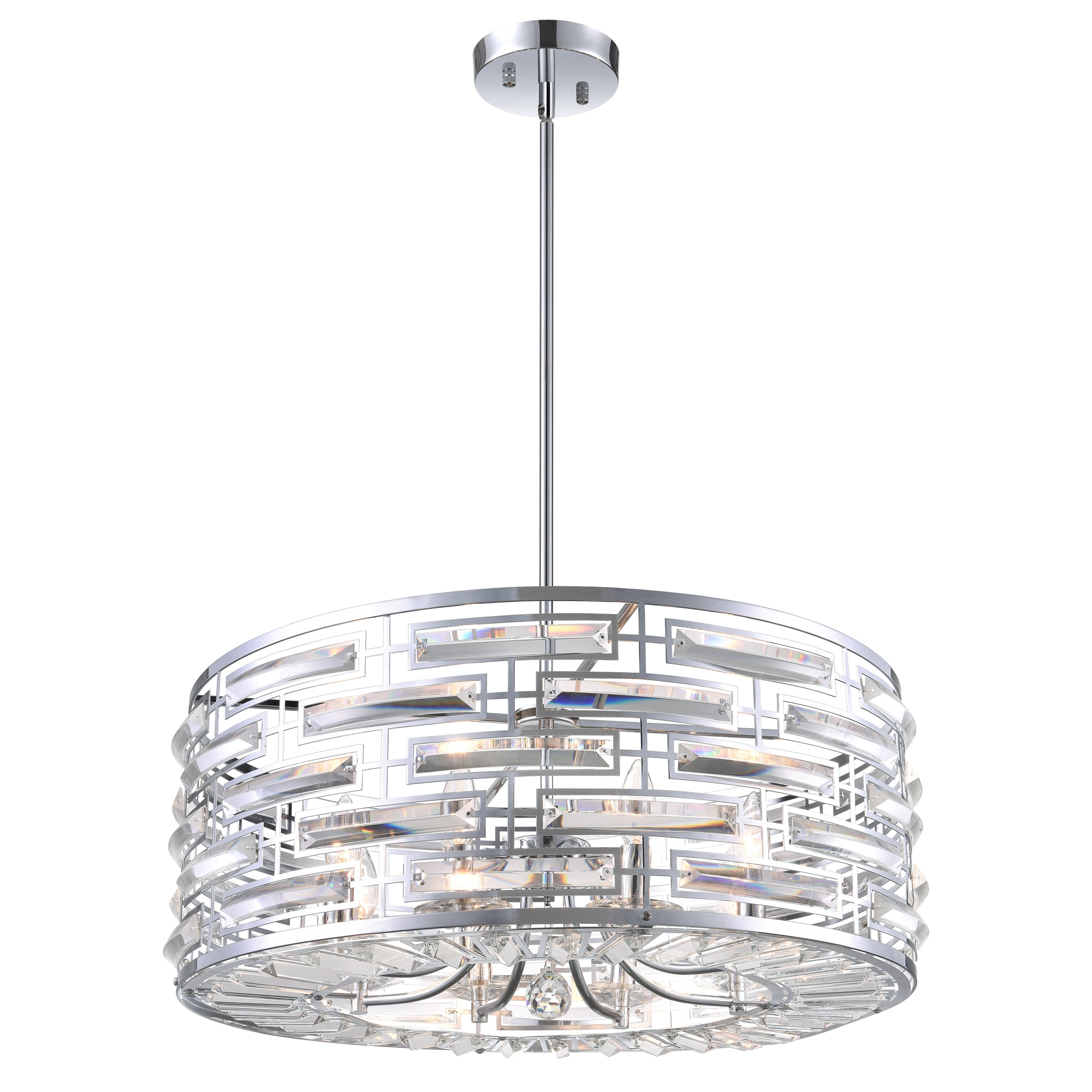 CWI Lighting 9975P25-8-601 Petia 8 -Light Chrome Transitional For Use in Bathrooms, Bedrooms, Dining Rooms, Foyers, Kitchens, Living Rooms Chandelier