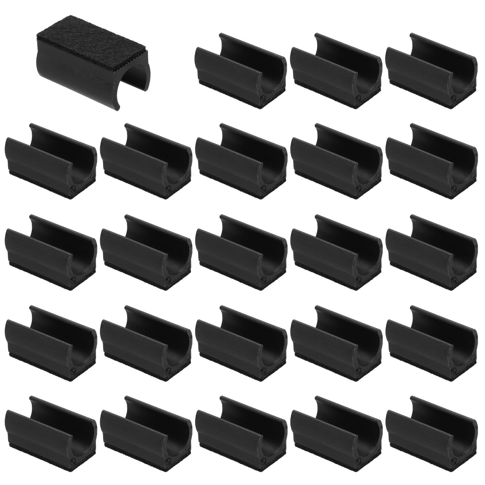 PATIKIL 24pcs Rectangle Chair Leg Cover with Felt Pad 19mm Slide Smoothly No Scratches No Noise Furniture Feet Hardwood Protectors Tips Floor Glides Tubing Caps for Office Black Black