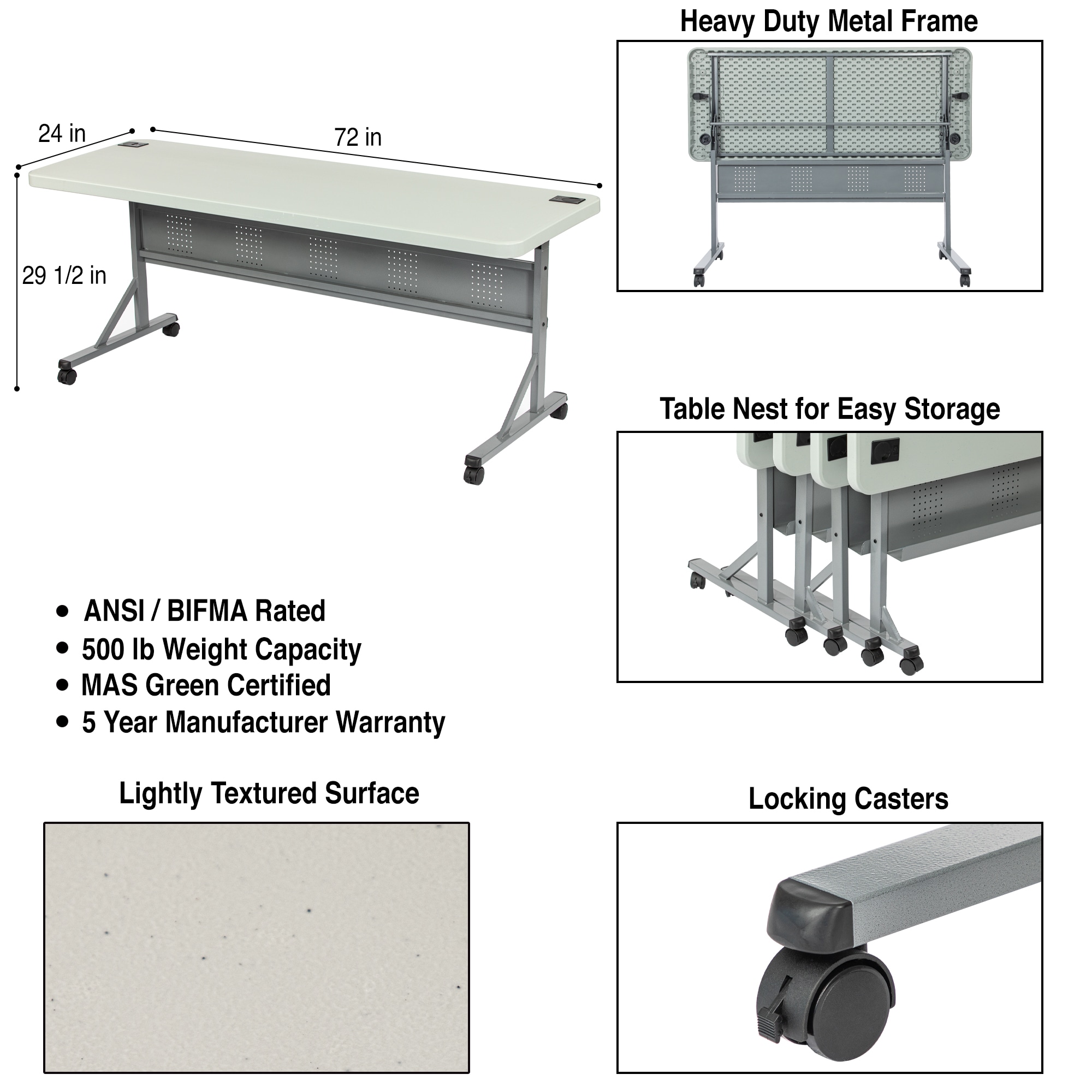 Hampden Furnishings HMDFLP2472 Folding-Tables - View #5