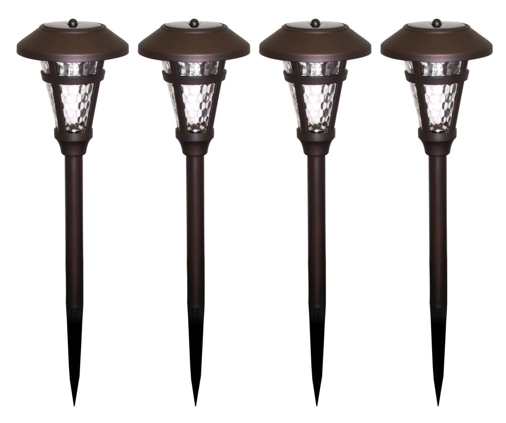 Outdoor Accents 4-Pack 2x Brighter (2.4-Lumen) Brown Solar LED Path ...