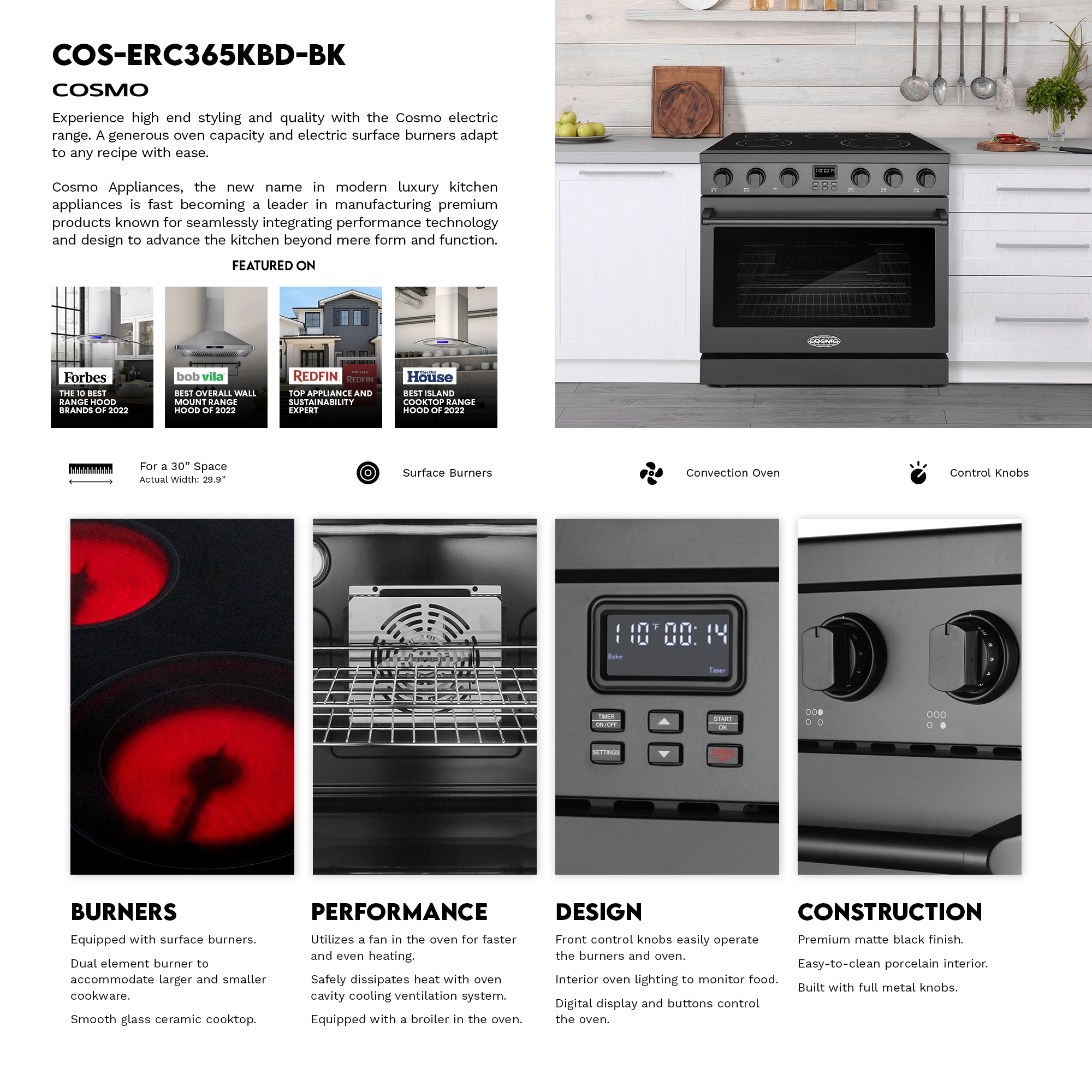 Cosmo COS-ERC365KBD-BK Freestanding-Electric-Ranges - View #3