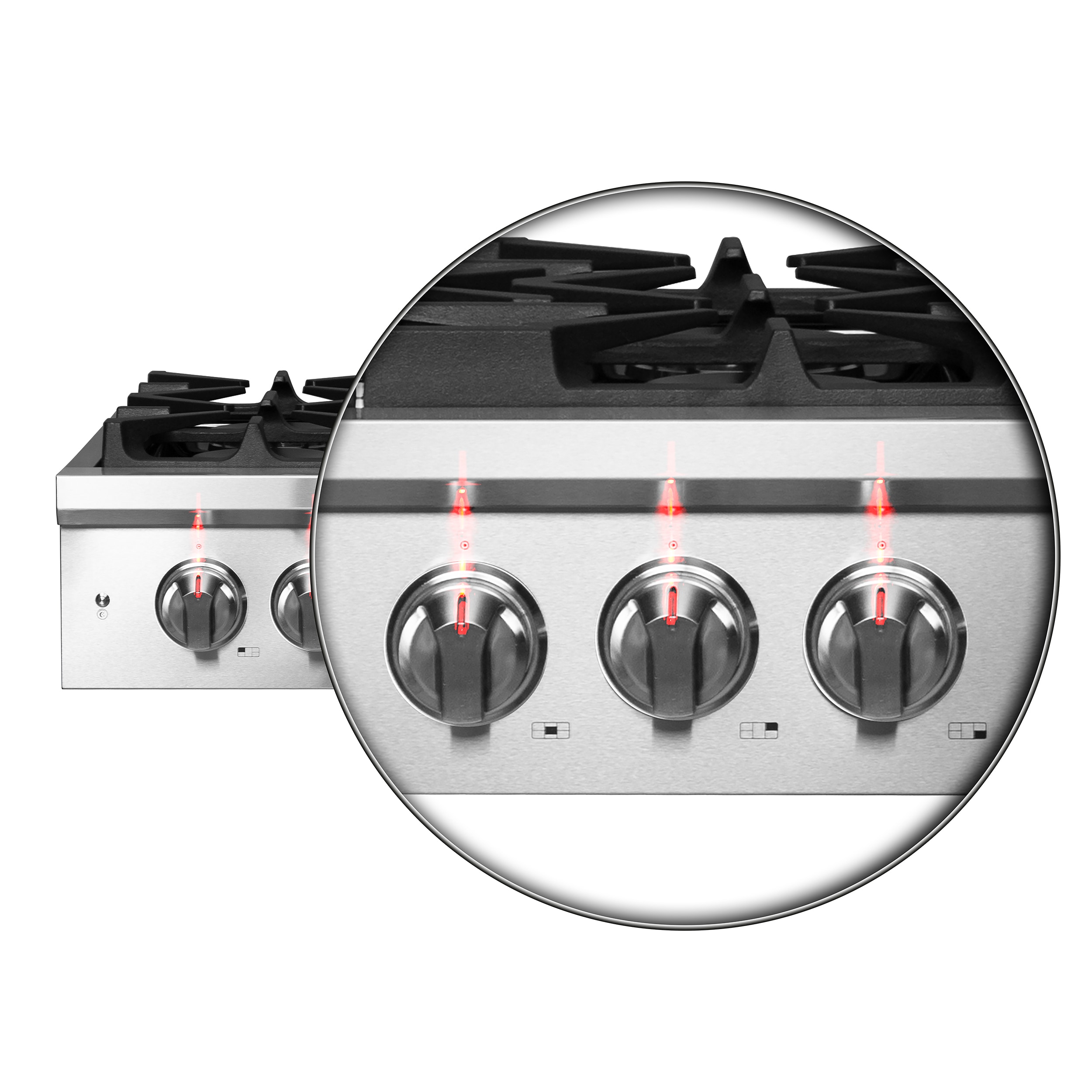 30-inch Stainless Steel 5 Burner Gas Cooktop with Cast Iron Grates