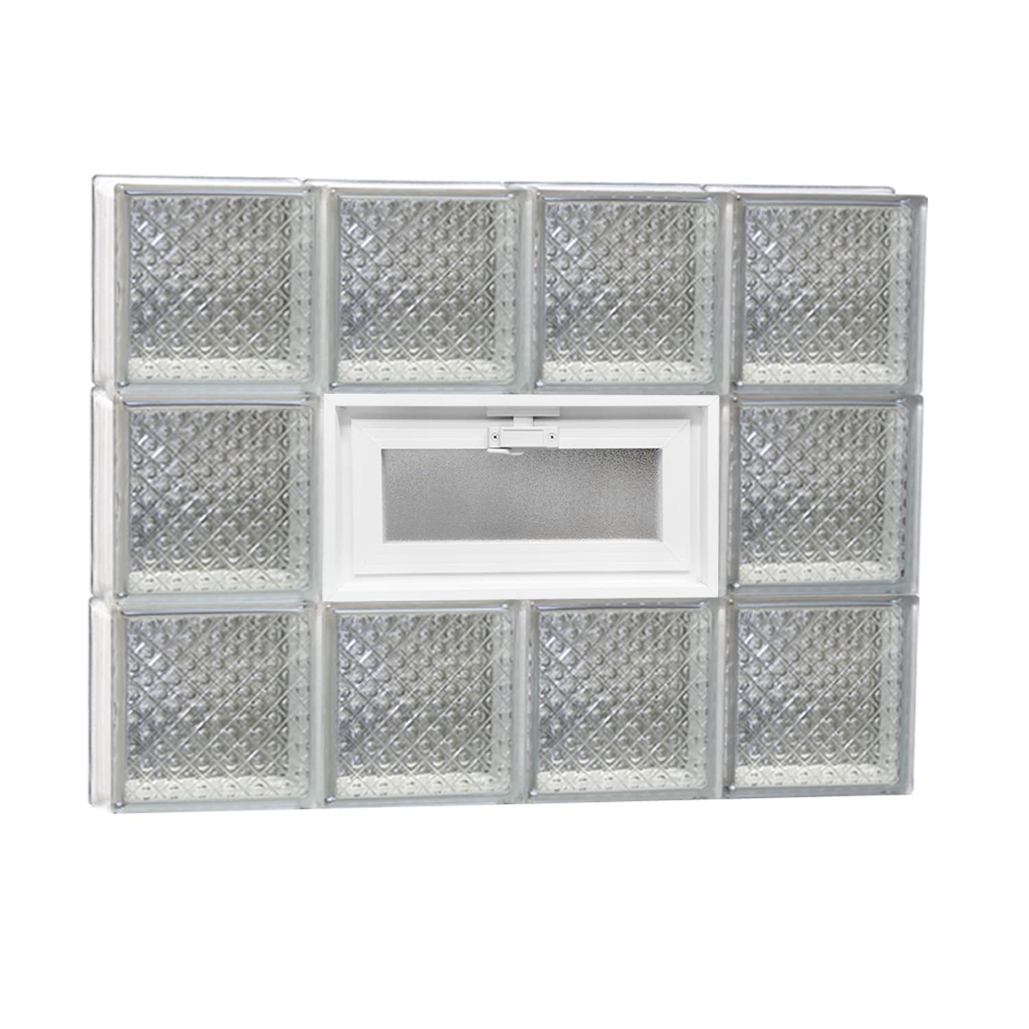 REDI2SET V3224DP Diamond Glass 31-in x 23-1/4-in Frameless Replacement Vented Glass Block Window