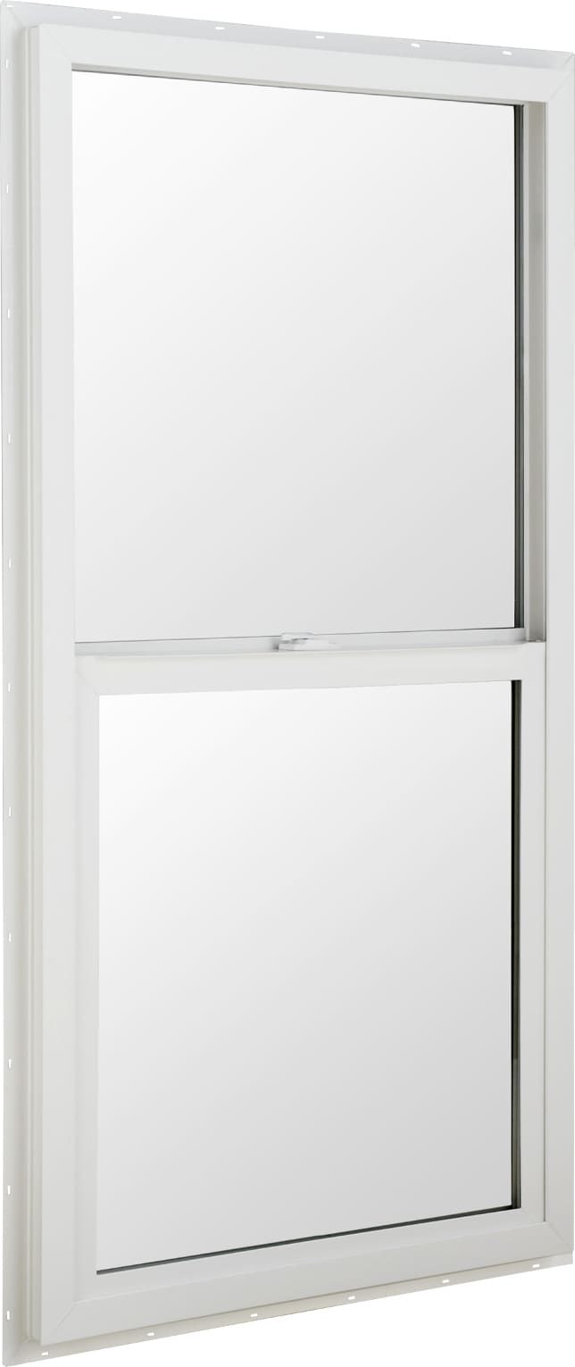 BetterBilt 55002040WHTLOE 5500 Series White Exterior White Interior Vinyl New construction Single Hung Window Double Pane Glass (Half Screen Included)