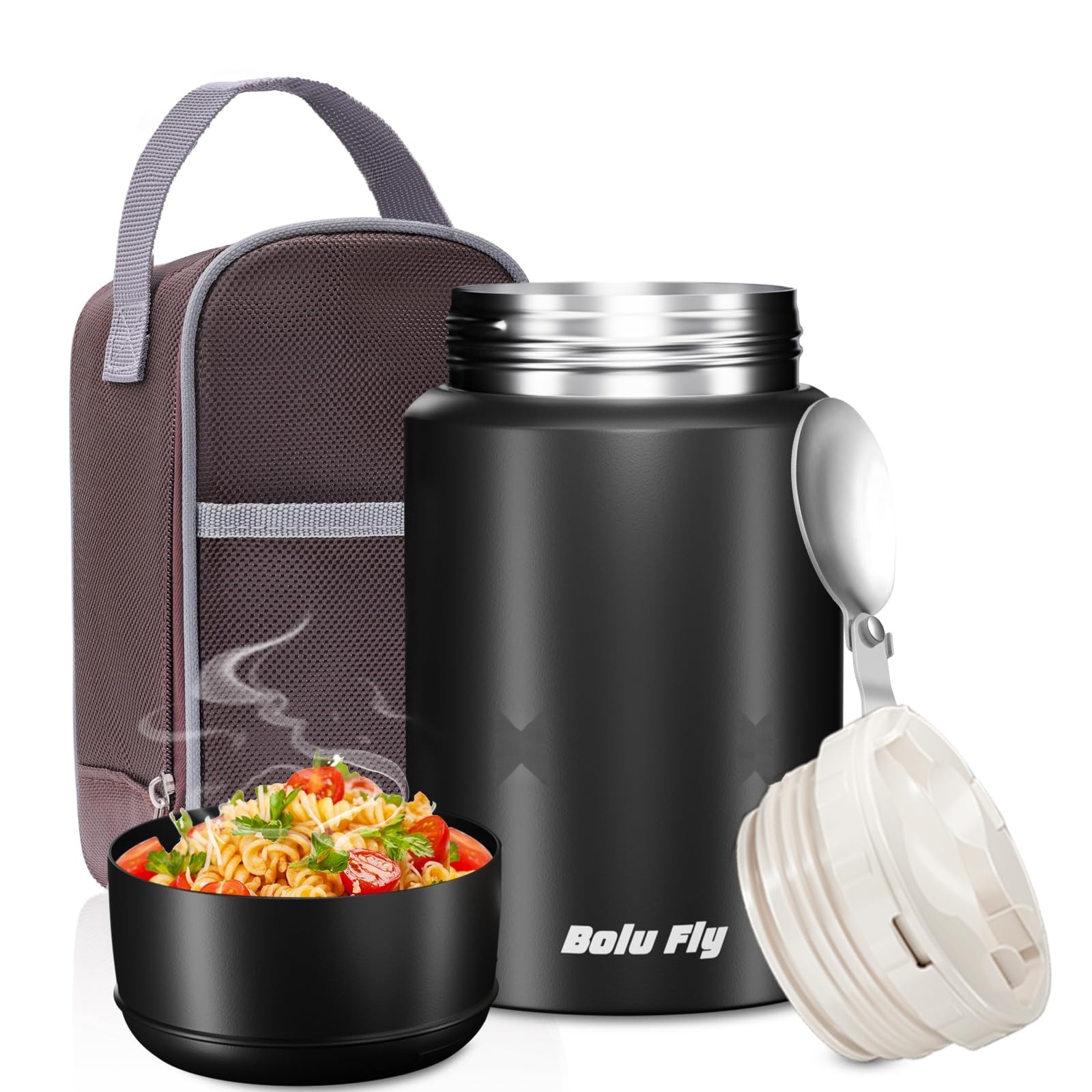 JVFCXXV  Insulated Food Container 18oz with Spoon and Bag Leak Proof Stainless Steel Thermo for Hot Cold Food 10 Hours Heat Retention for Office