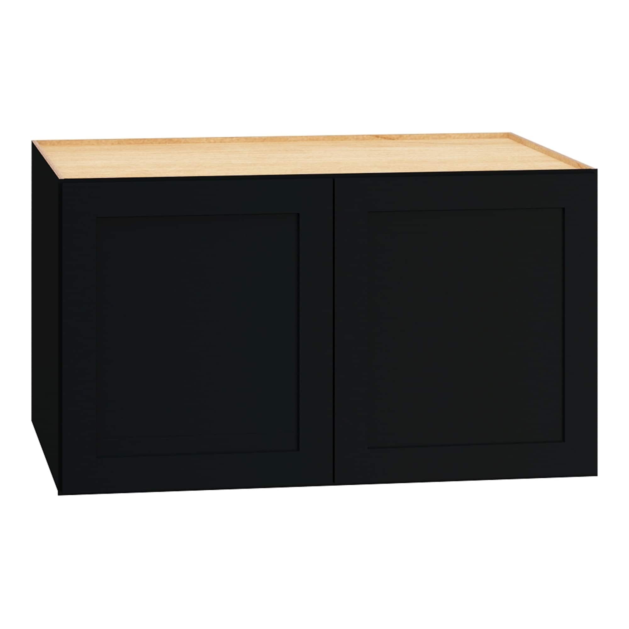 Diamond Express Jamestown 37-in W x 21-in H x 24-in D Black Painted Wall Fully Assembled Plywood Cabinet Recessed Panel Shaker