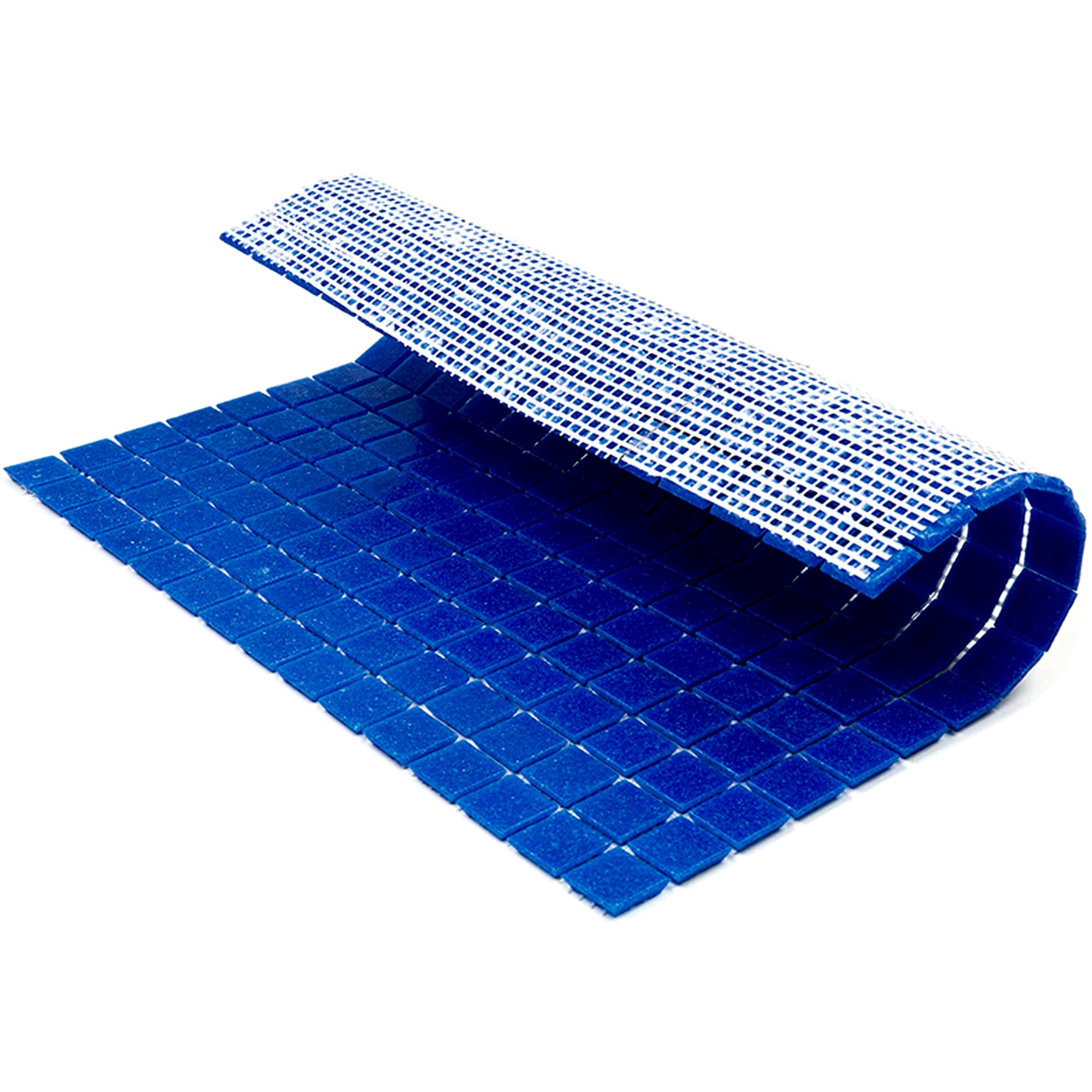 Dune 12" x 12" Glossy Cerulean Blue Glass Mosaic Tile