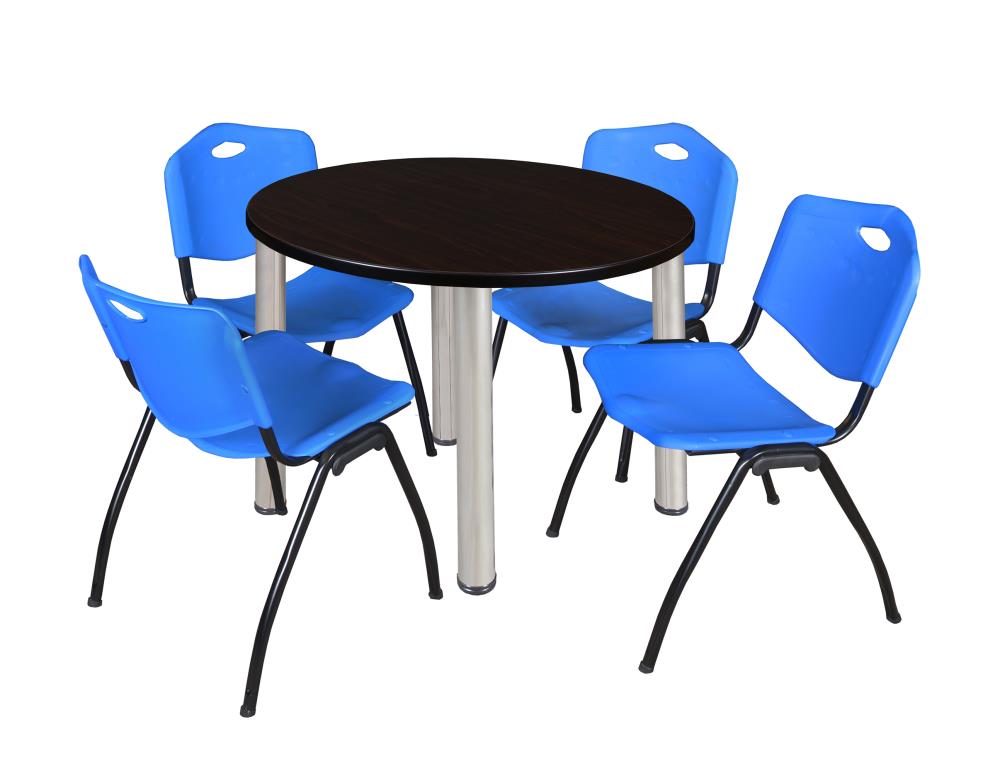 Regency TB42RNDMWBPCM47BE Breakroom Brown 4-Person Training Table (42-in W x 29-in H)