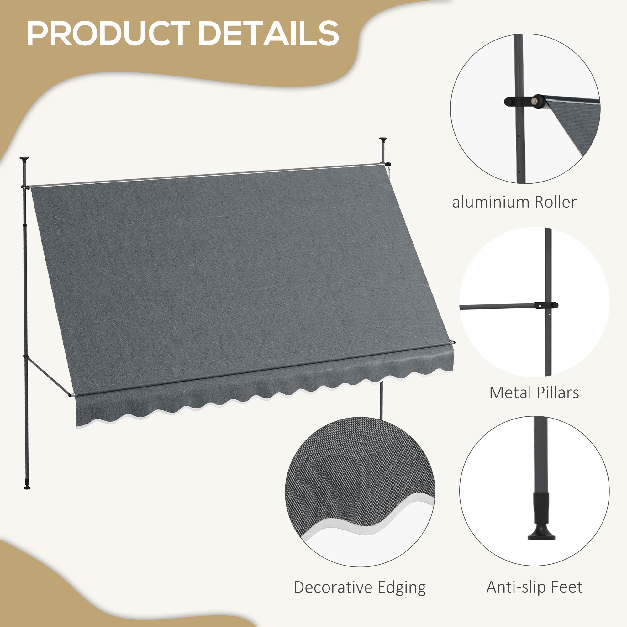 Outsunny 840-262V04CG awnings - View #8