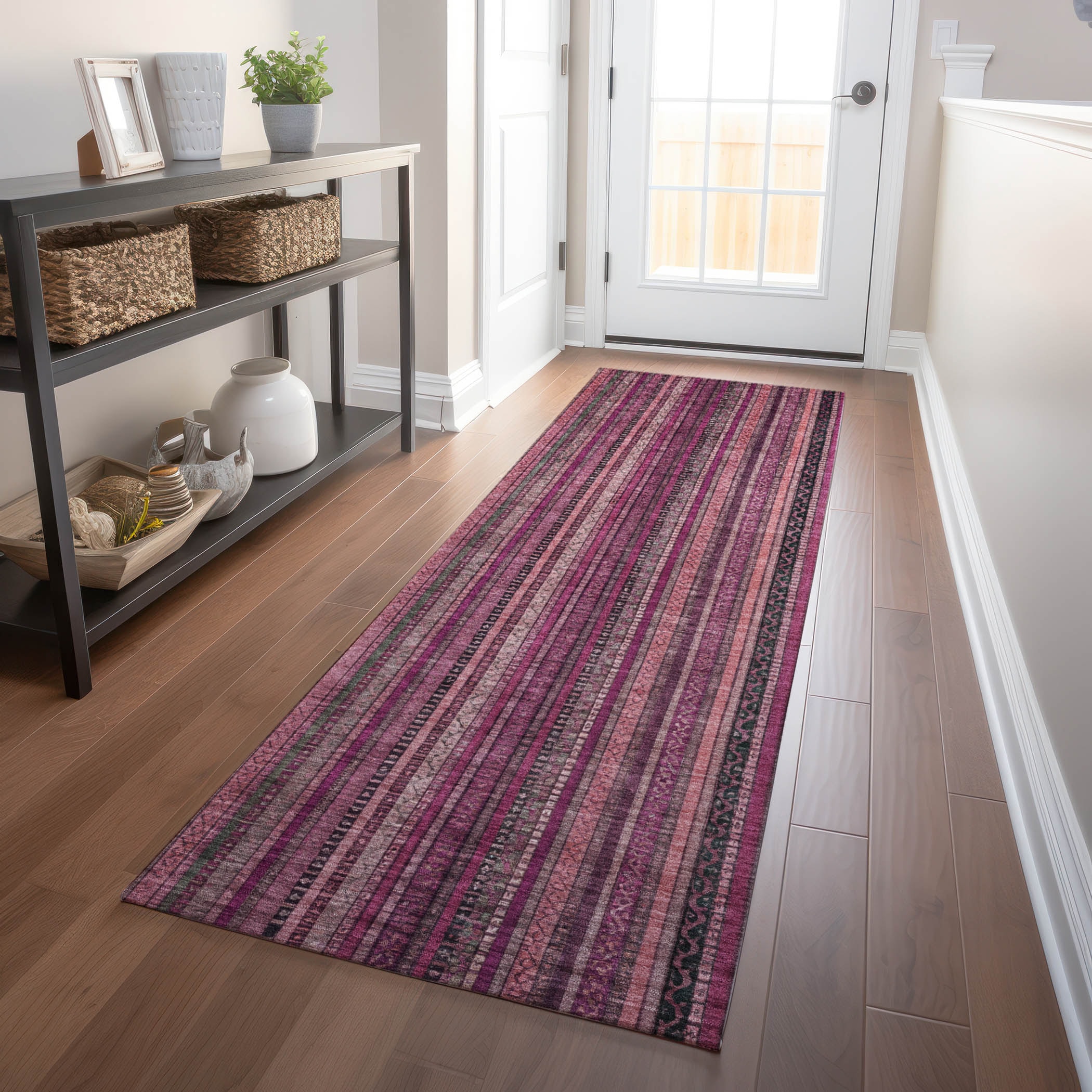 Addison Rugs ACN1654PI2X8 Chantille ACN1654PI 2 x 7 (ft) Loomed Pink Rectangular Indoor/Outdoor Machine washable Pet Friendly Area rug