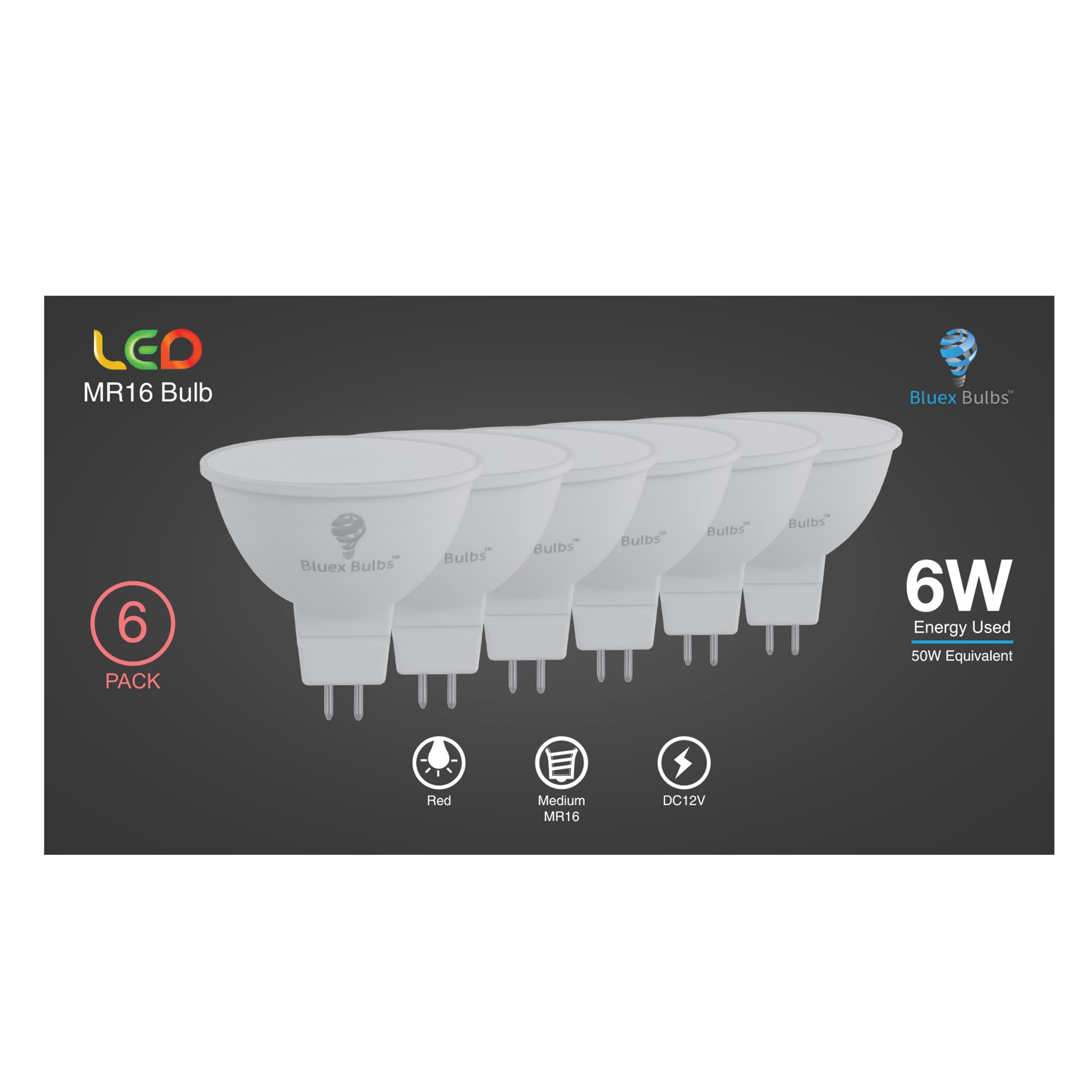 Bluex Bulbs COLOR-RED-MR16-6W Dec-Led-Light-Bulbs - View #4
