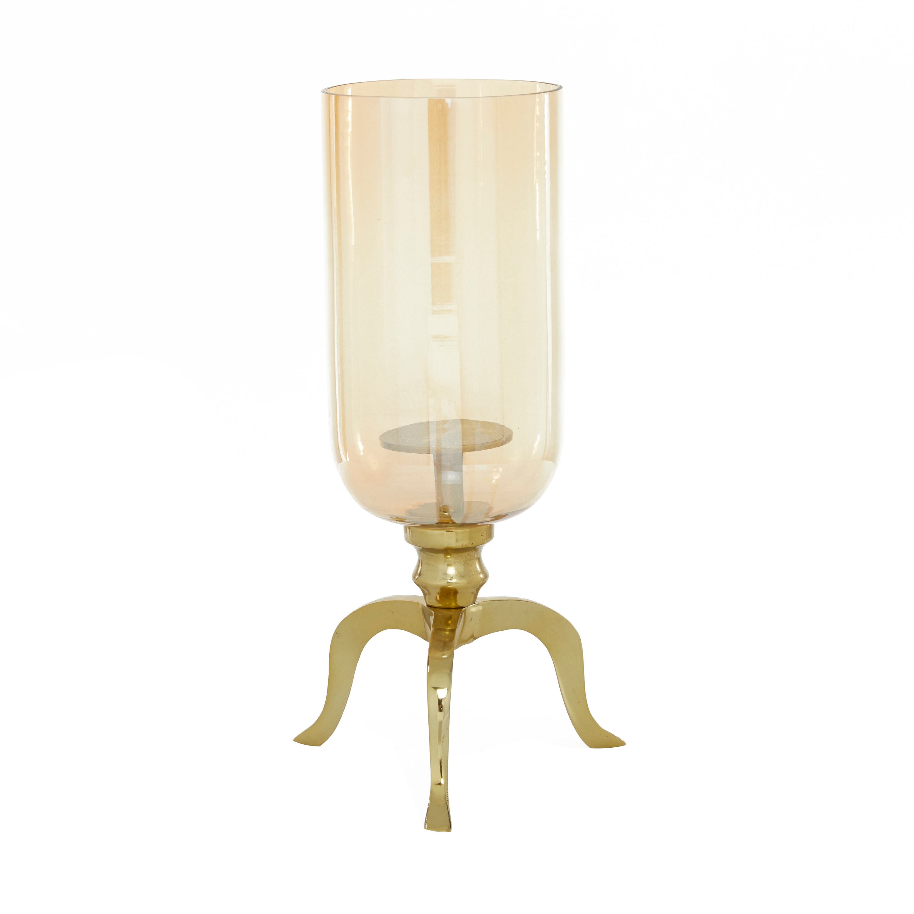 Gold Aluminum 18" Hurricane Candle Lantern