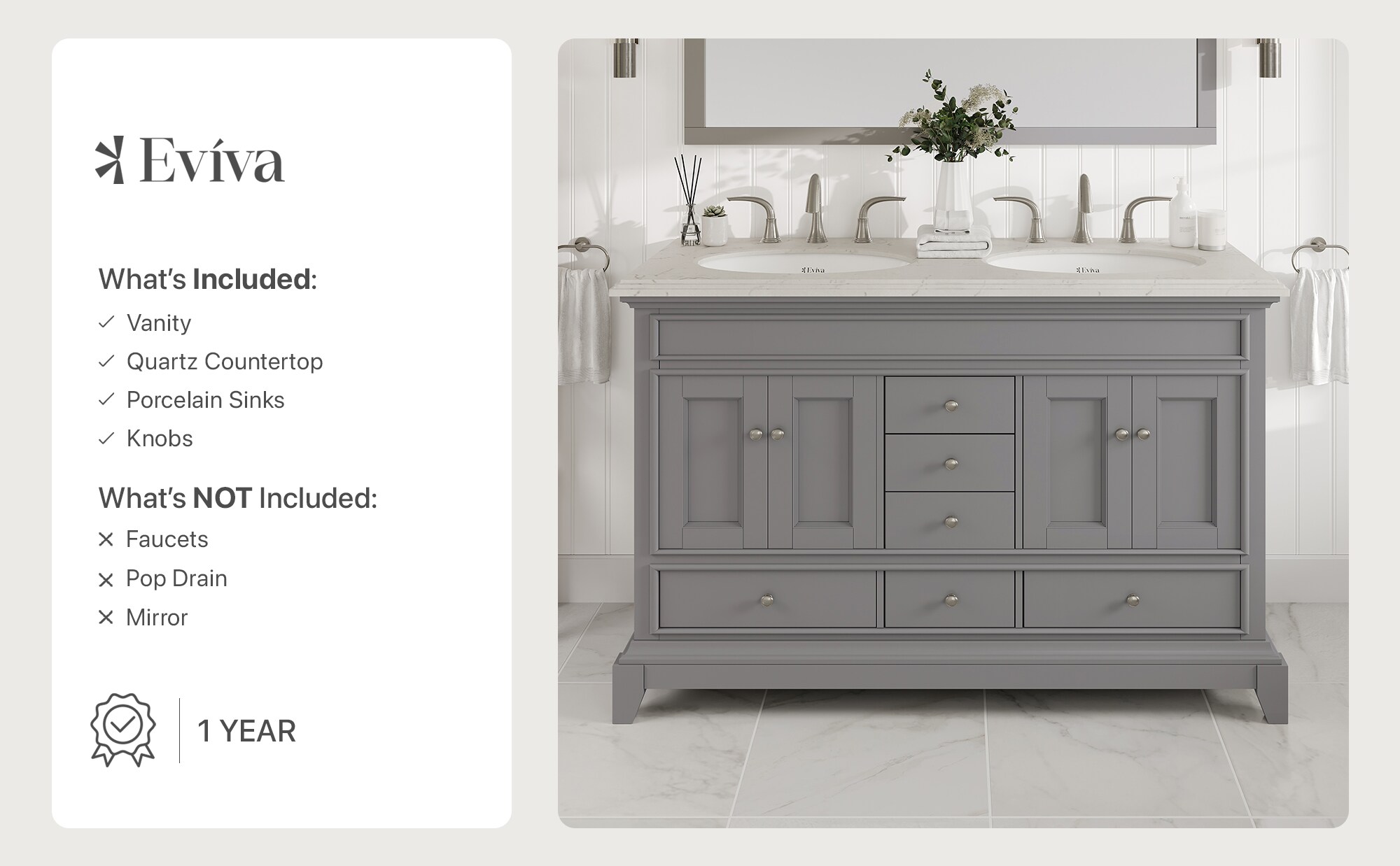 Eviva EVVN709-48GR-DS Bath-Vanity-Combo - View #8