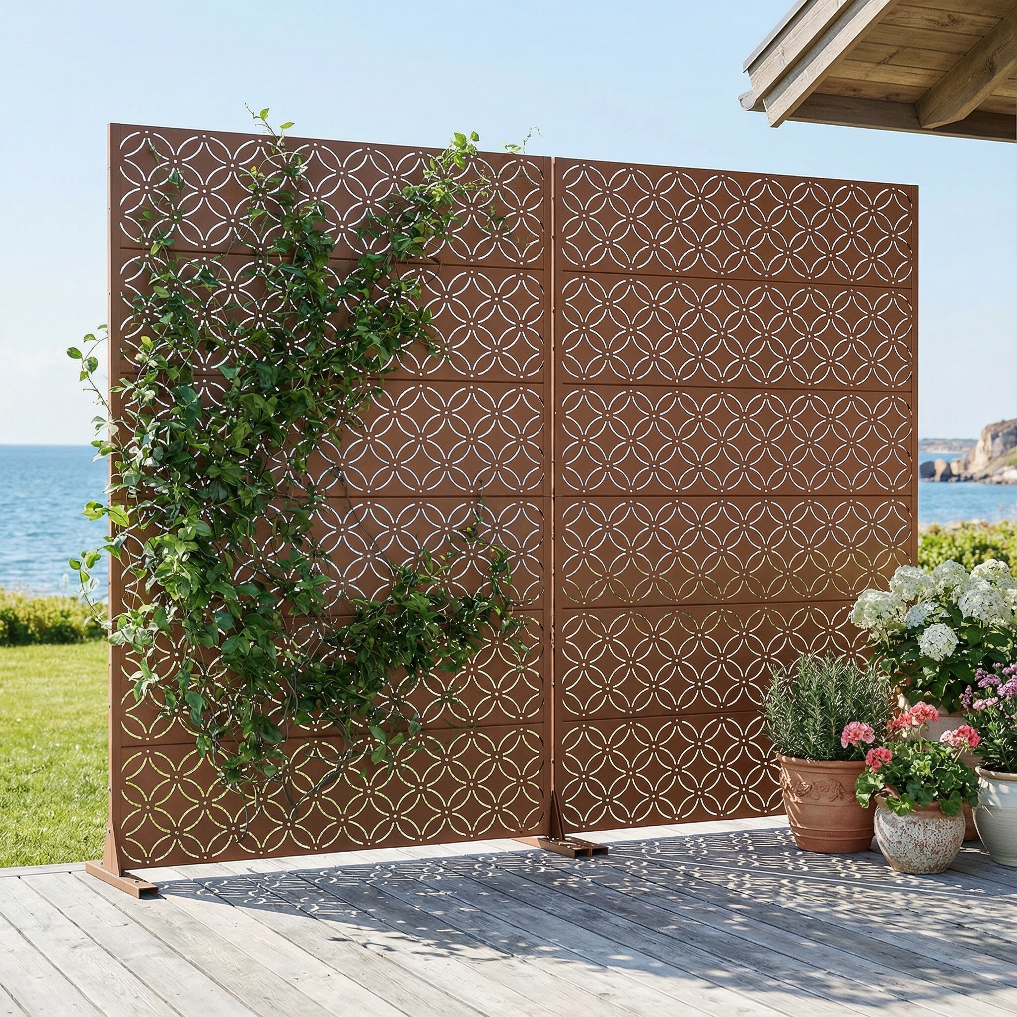 Misty Moon 72 in H x 47 in W x 16 in D 2-Pack Brown Freestanding ...