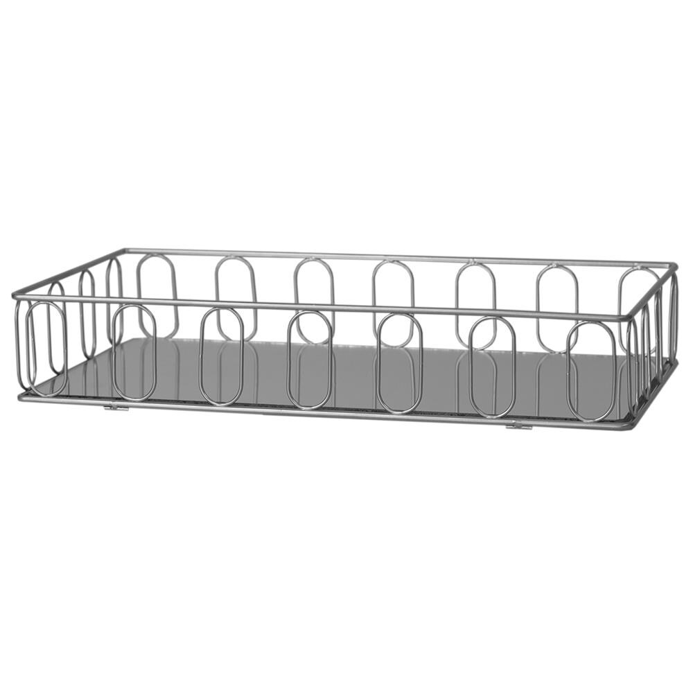 Home Basics LOW78441 Silver Metal Vanity Tray