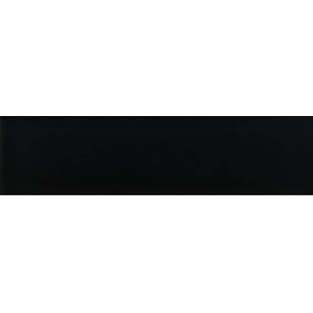Apollo Tile APLA88091 3X12ASMPLE Sample- Wall Tile Black 4-in x 6-in Glossy Glass Subway Wall Tile