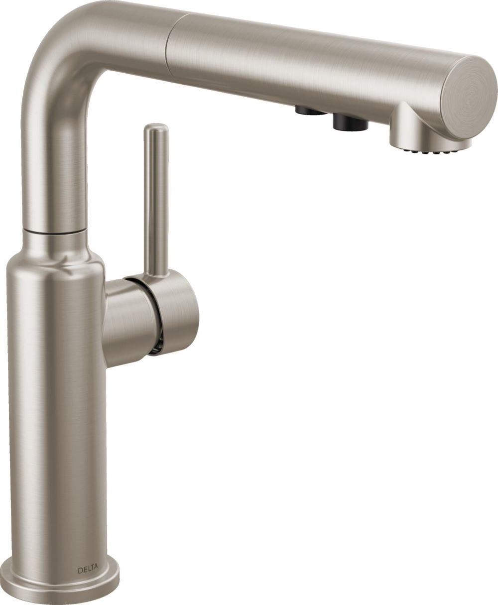 Delta 16879-SS-DST Daneri Stainless Single Handle Deck-mount Pull-out Kitchen Faucet with Sprayer ( Deck Plate Included )