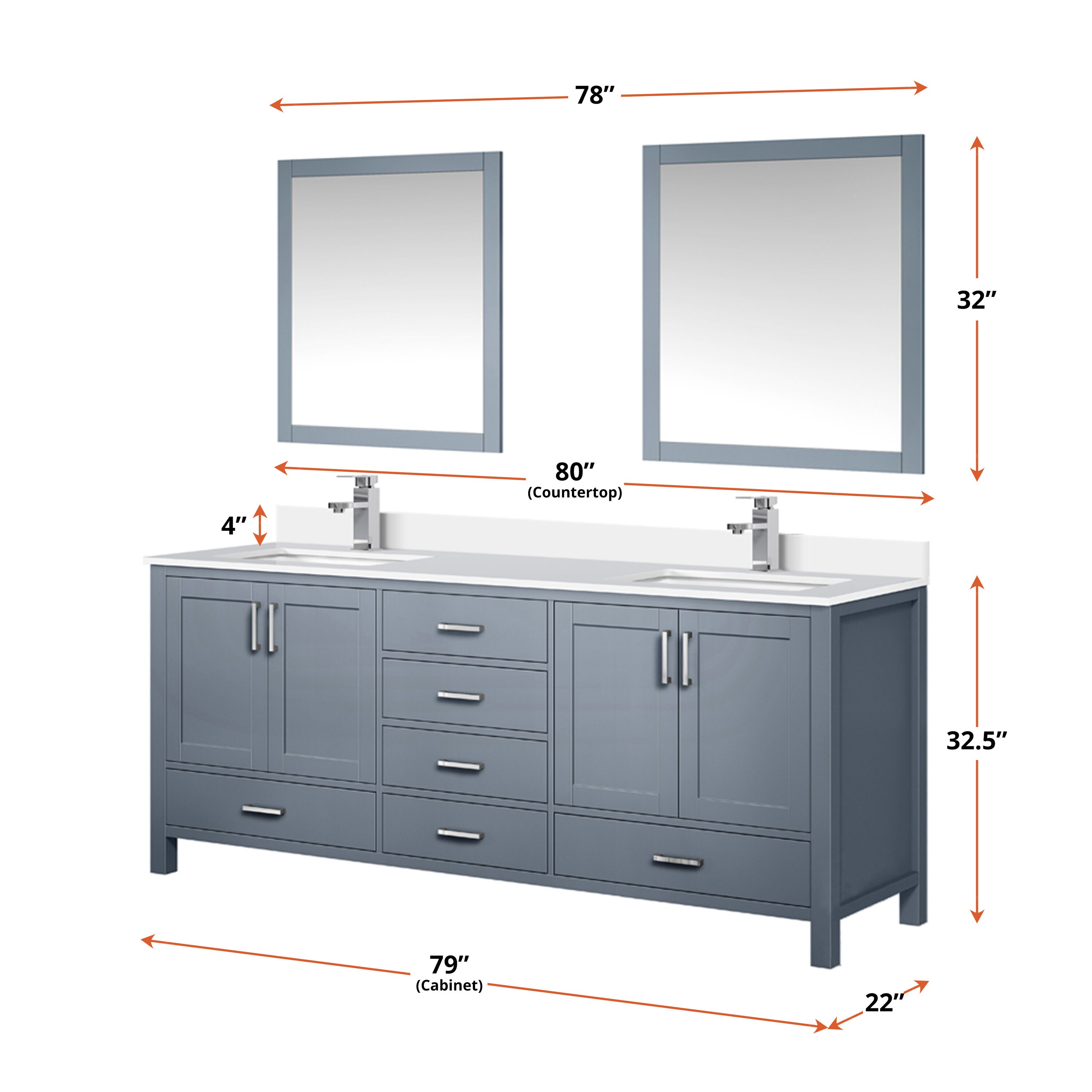 Lexora LVJ80DB310 Bath-Vanity-Combo - View #6