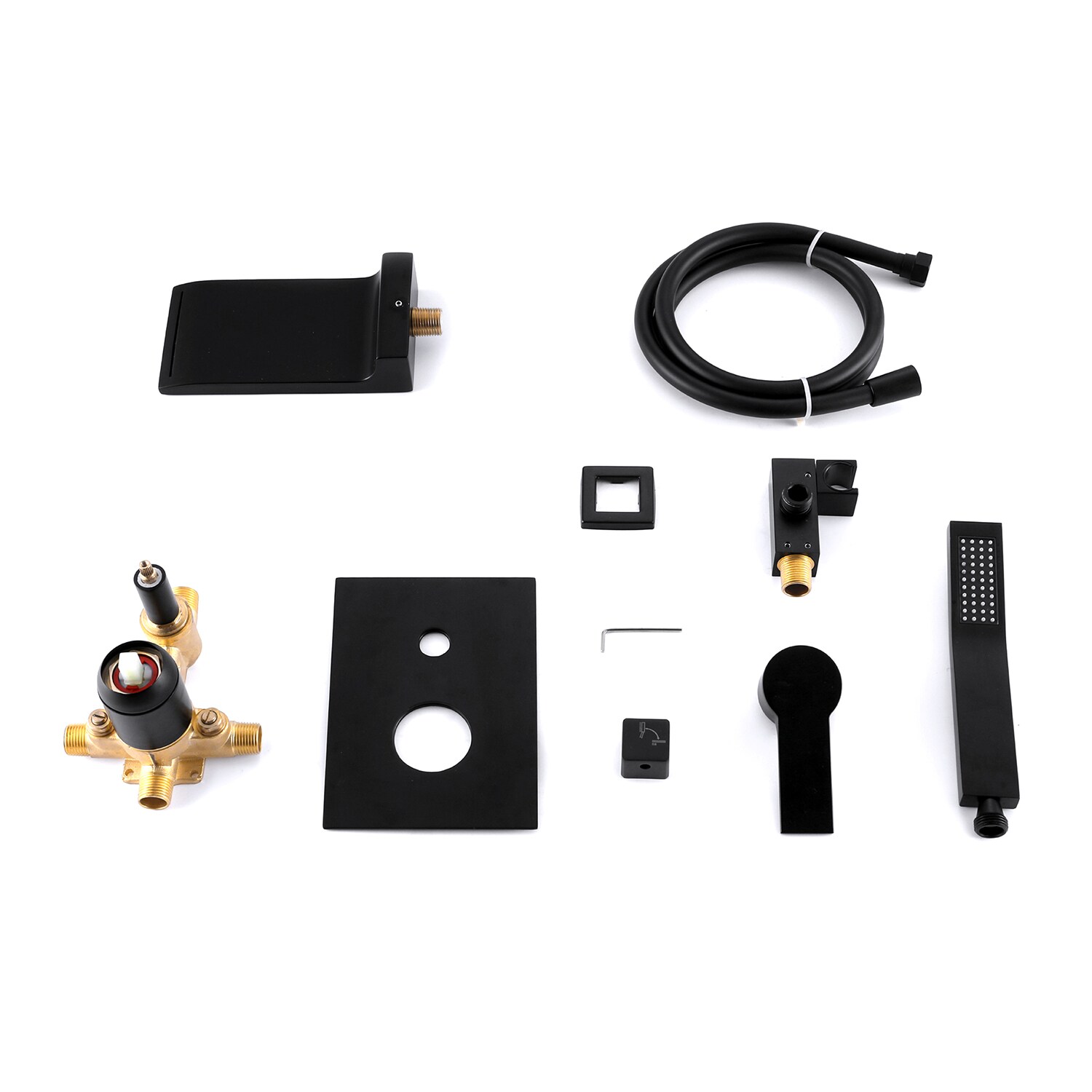 Cobbe Black Built-In Shower Faucet System Pressure-balanced Valve ...