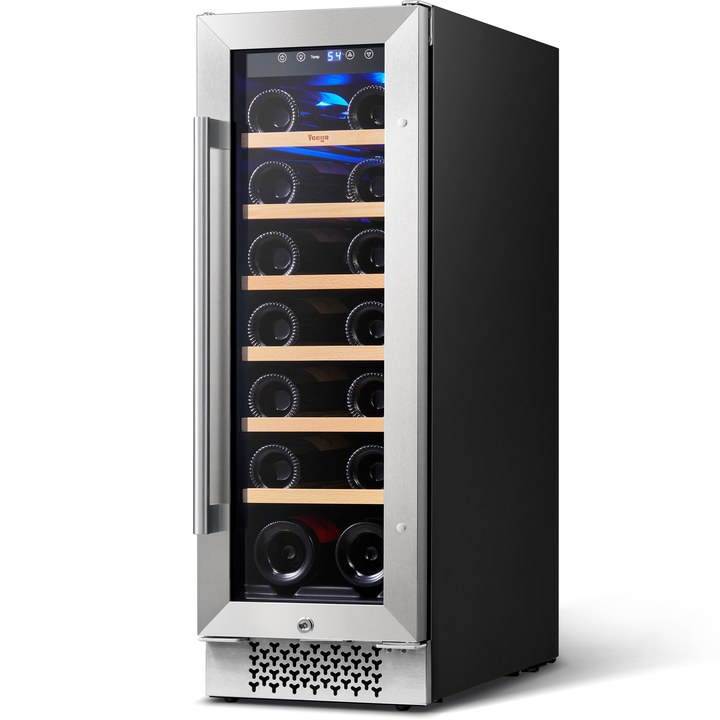 Yeego YEG-WS12-LS 12-in W 20 -Bottles Stainless steel Built-in/Freestanding Indoor Wine Cooler