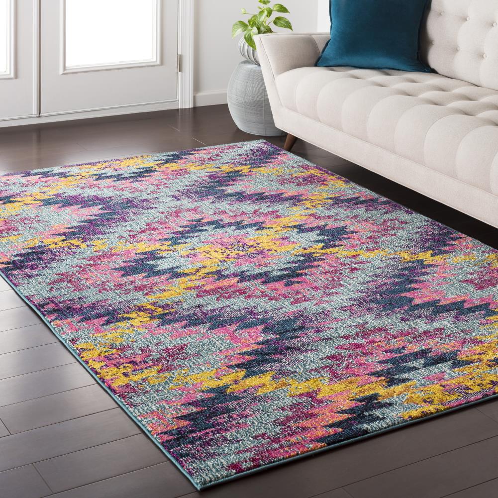 Surya Anika Bright Pink Indoor Bohemian/Eclectic Area Rug (Common: 4 x ...