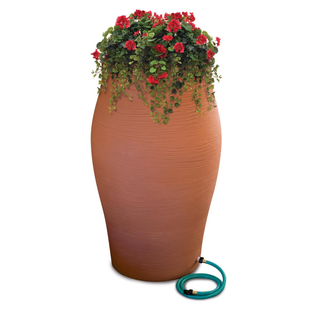 EMSCO GROUP 2264-1 85-Gallons Brown Plastic Rain Barrel with Diverter Spigot