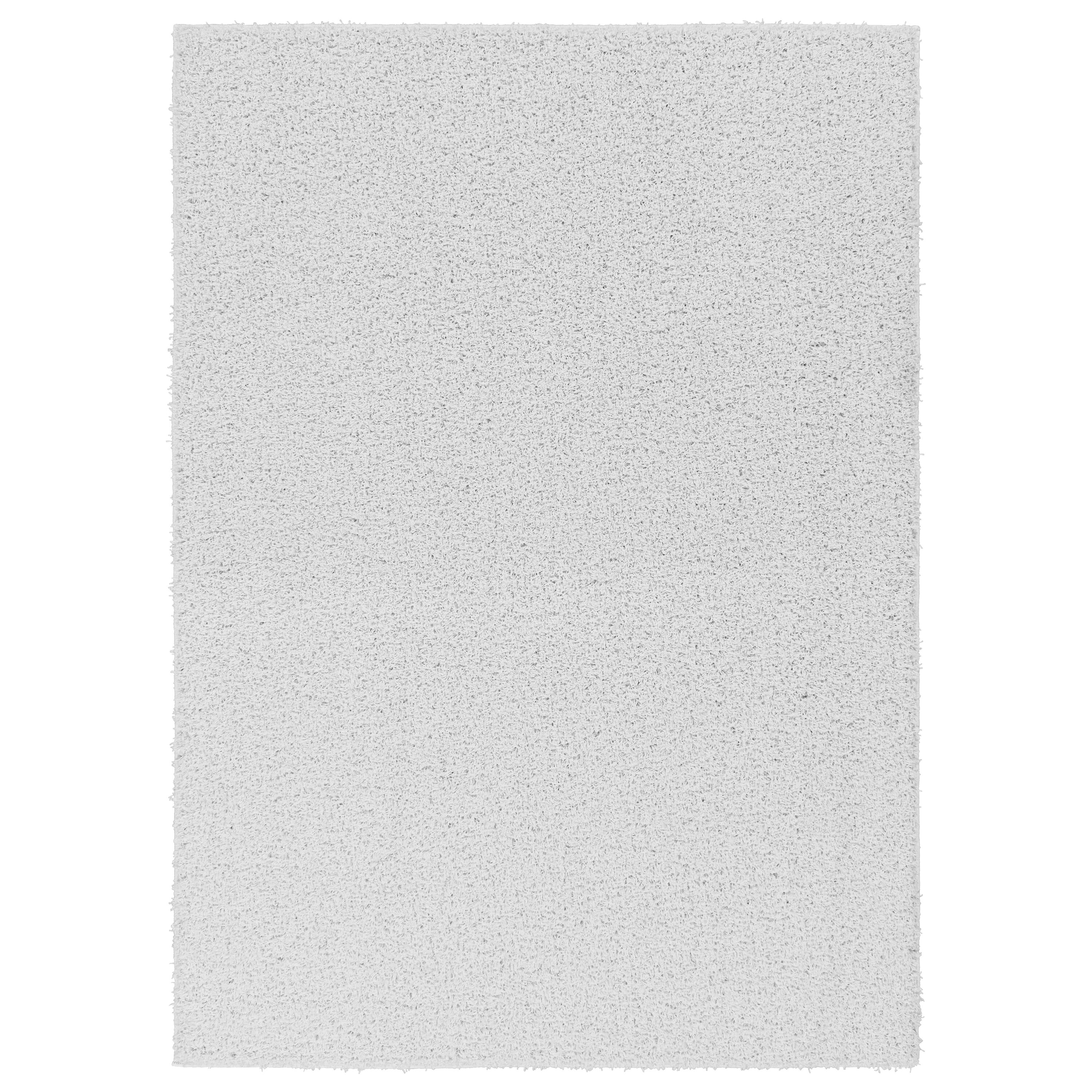 Luxurious White Shag 5' x 7' Rectangular Area Rug with Non-Slip Backing