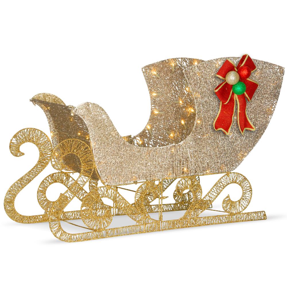 National Tree Company DF-070021U 24-in Freestanding Sleigh Free standing decoration with White LED Lights