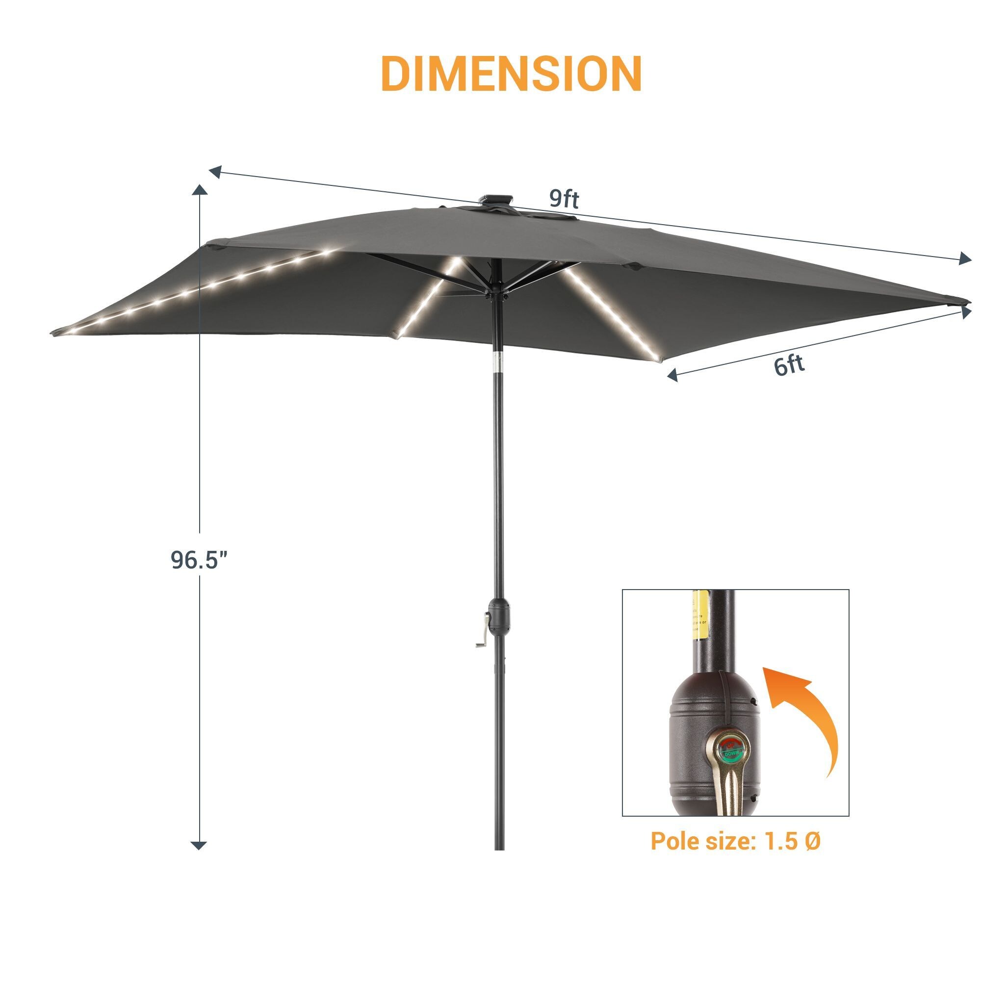 Sonkuki SD-S103GY-LED Umbrellas-2 - View #6