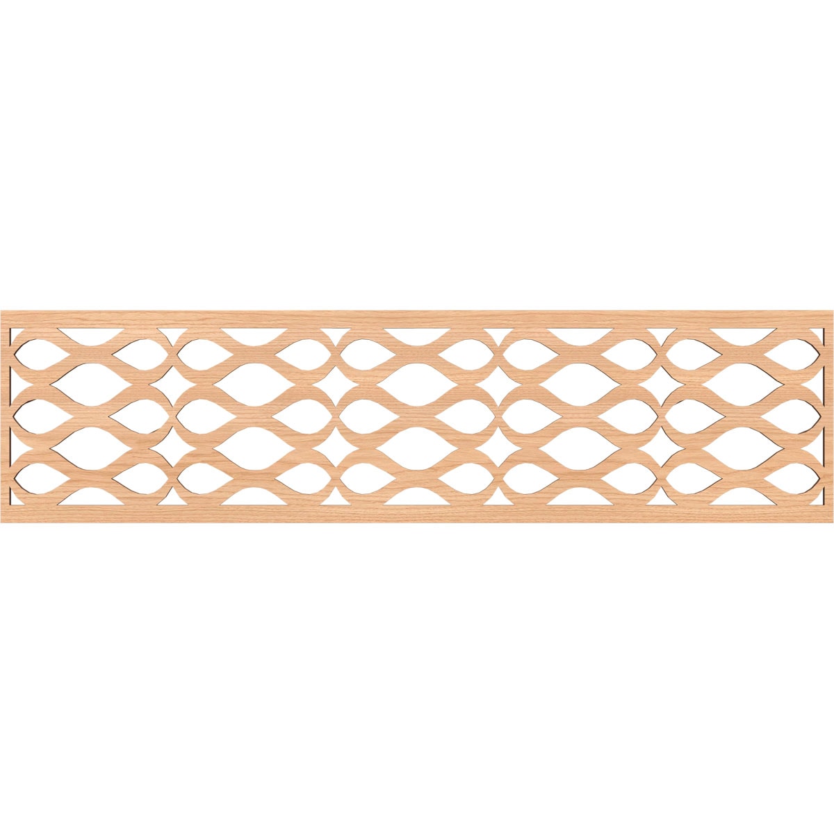 Ekena Millwork MLDB12X47SMRHI Somerset Fretwork Flat Trim 12-in x 3.92-ft Hickory Brown Unfinished 2156715 Pierced Wall Panel Moulding
