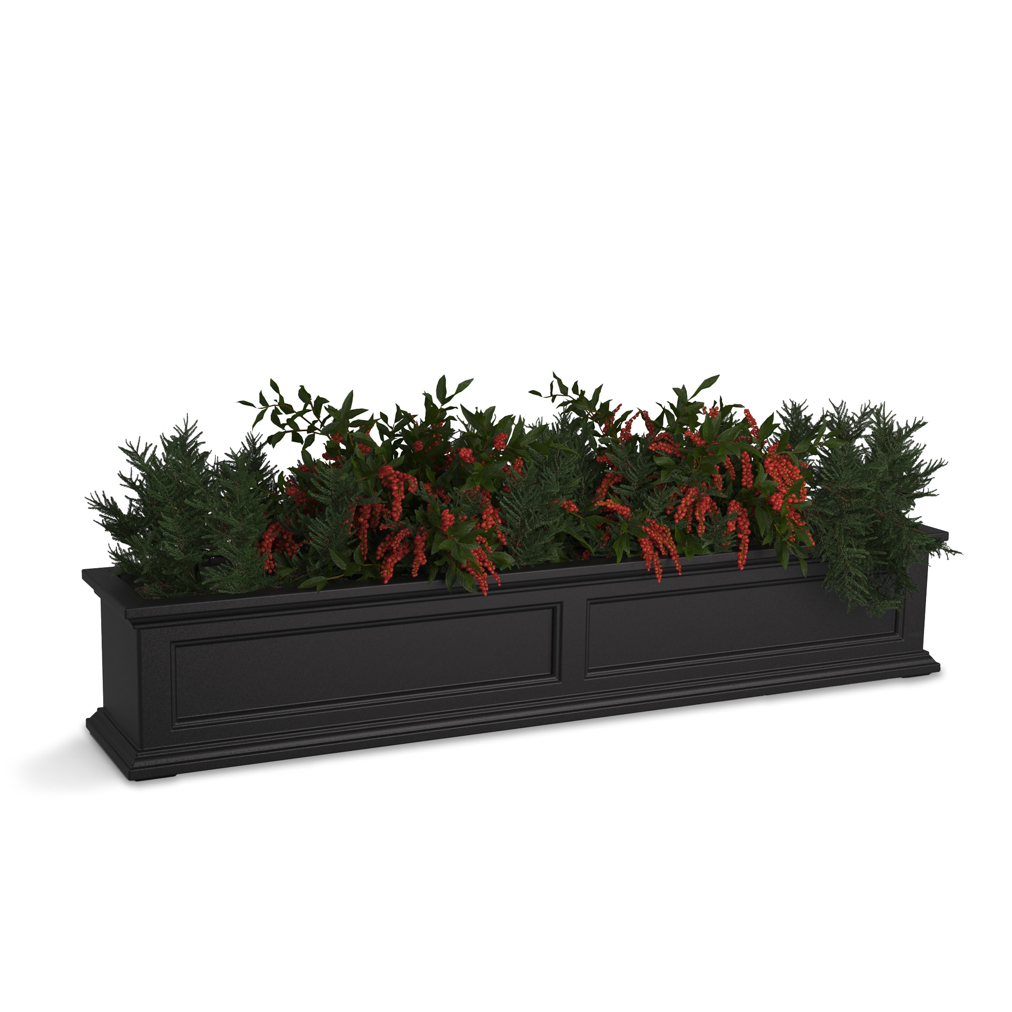 Black Resin 60" Window Box Planter with Water Reservoir